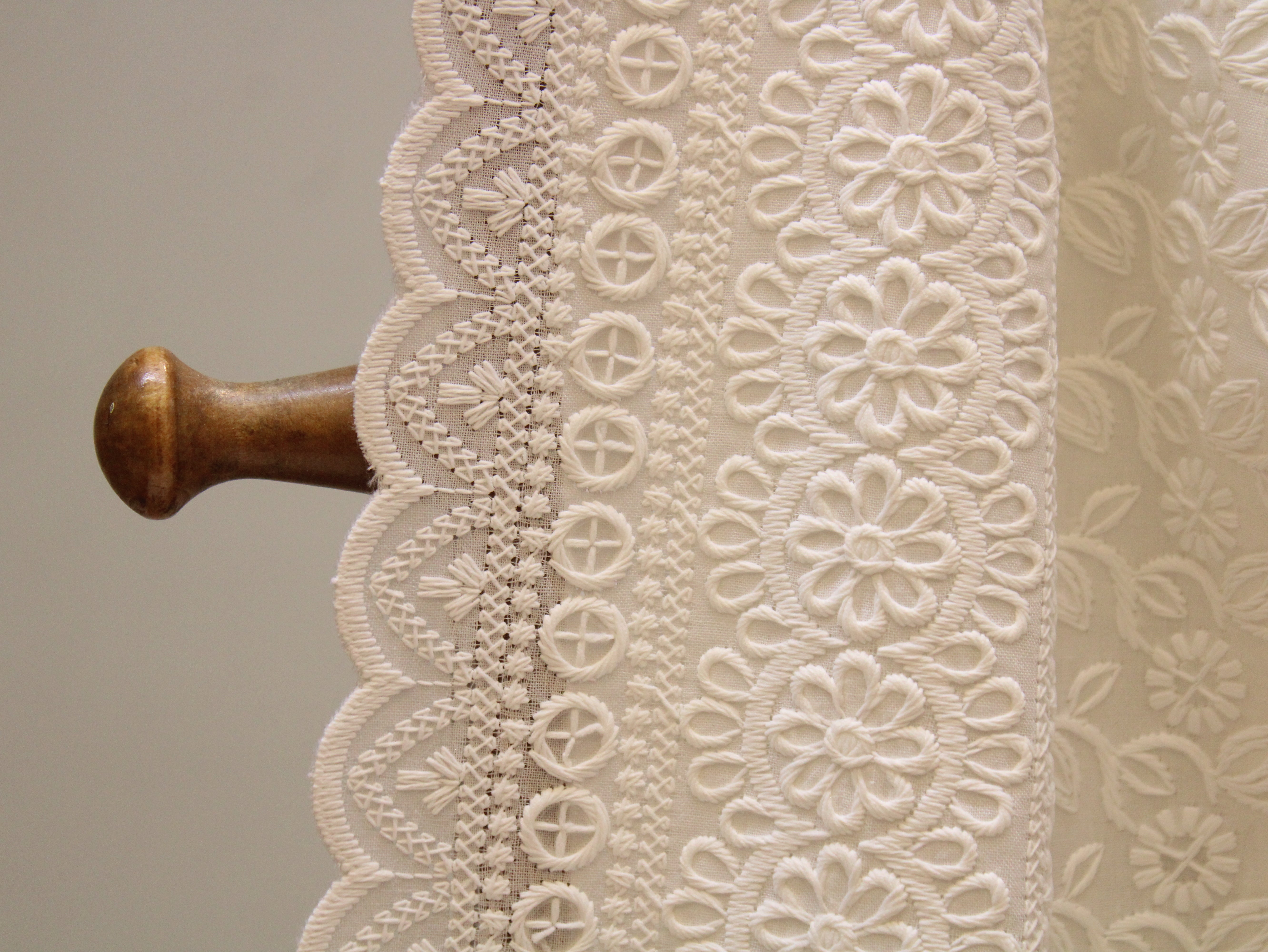 Cotton Border Embroidery Fabric – White