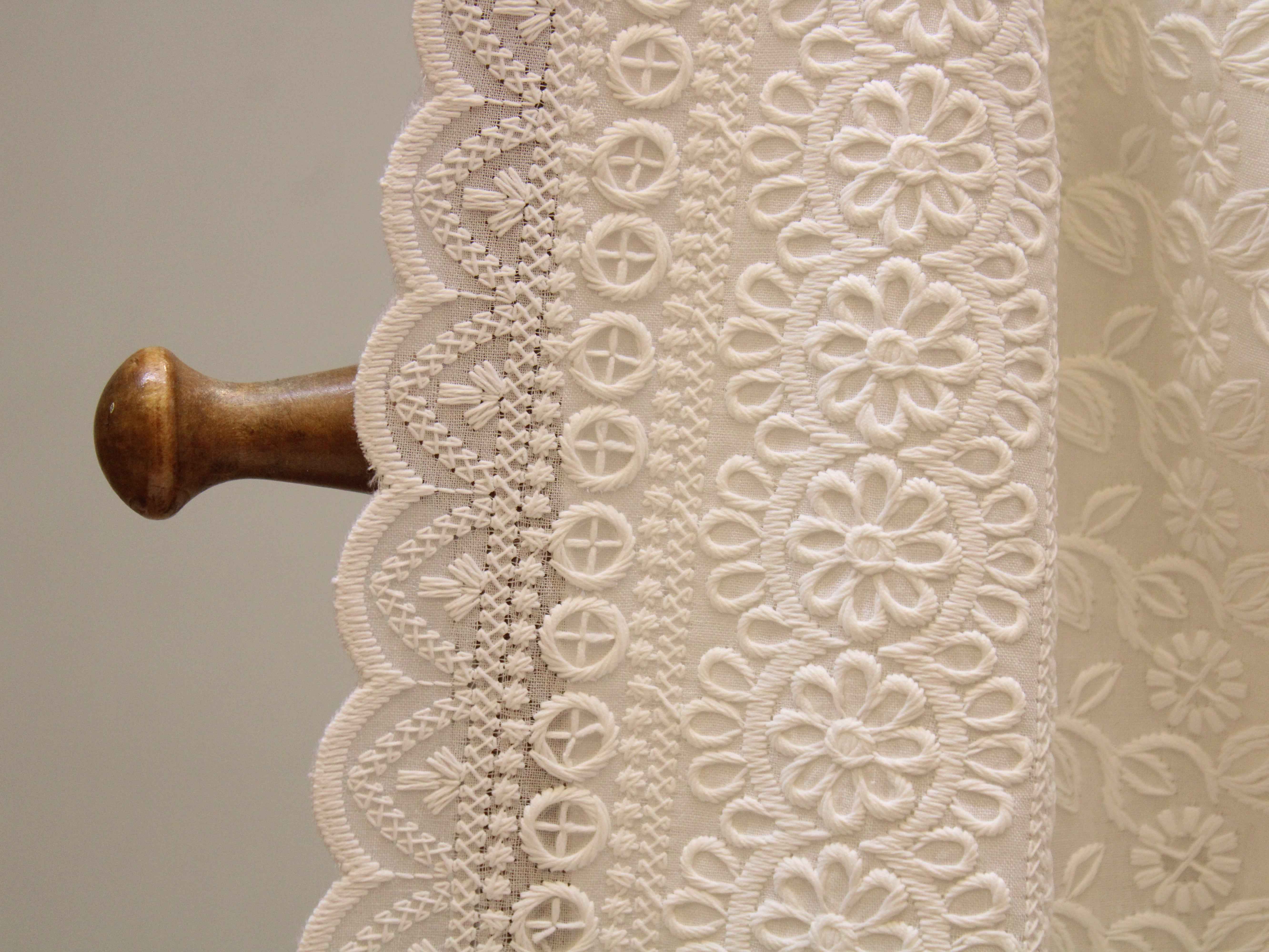 Cotton Border Embroidery Fabric – White