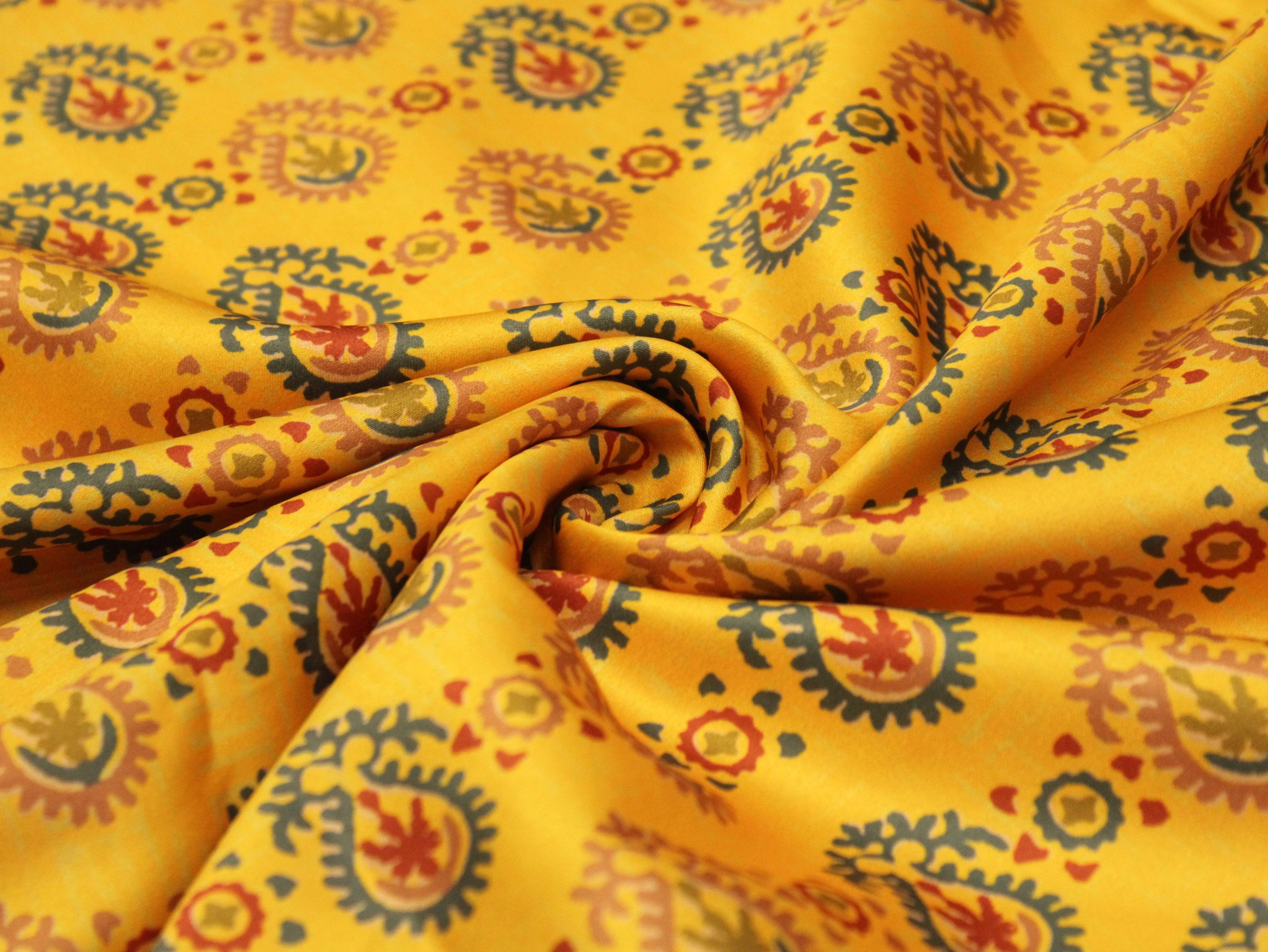 Digital Print crepe Silk Fabric - M'Foks