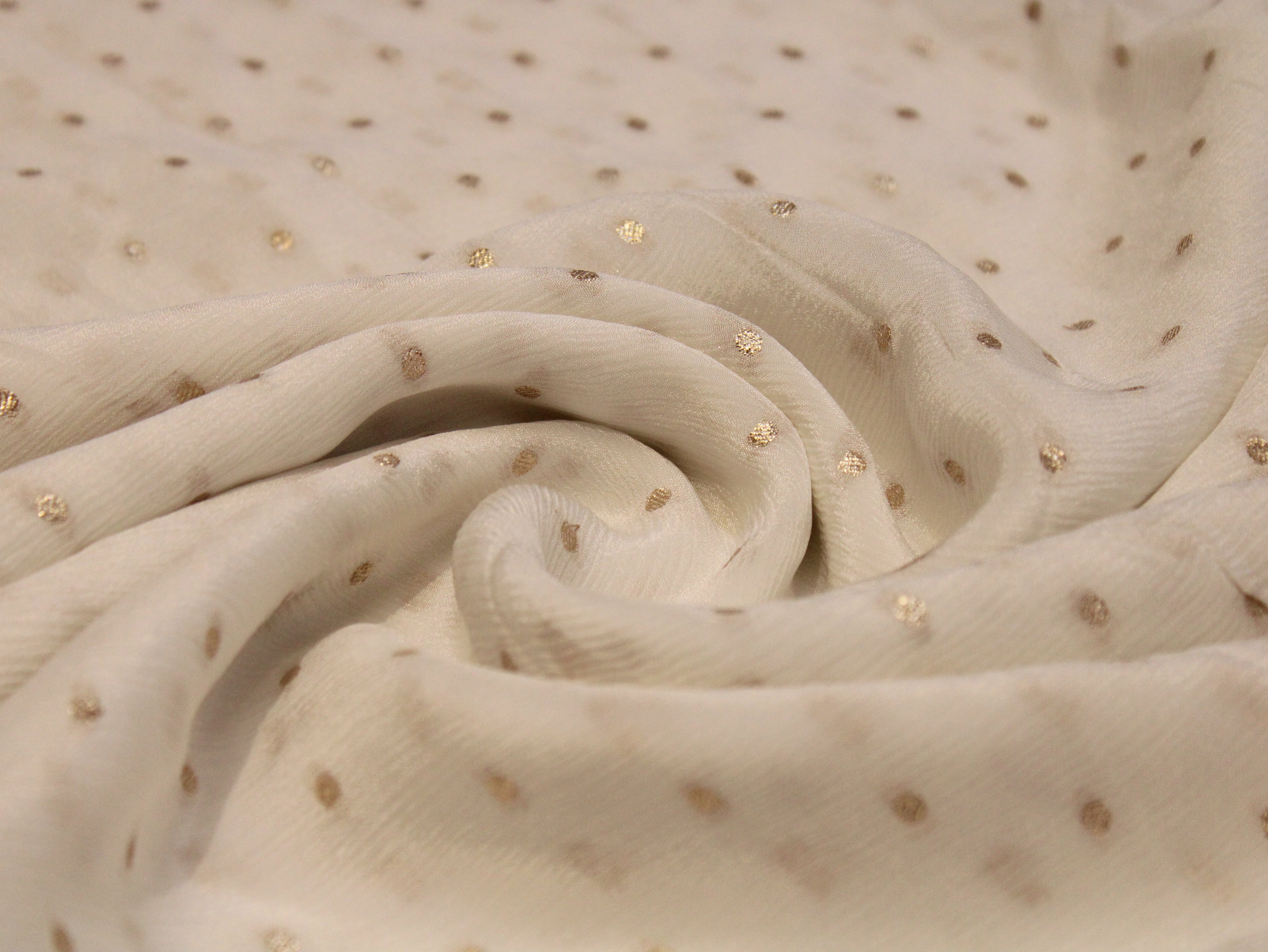 Dyeable Pure Chinon Zari Woven Buti Fabric