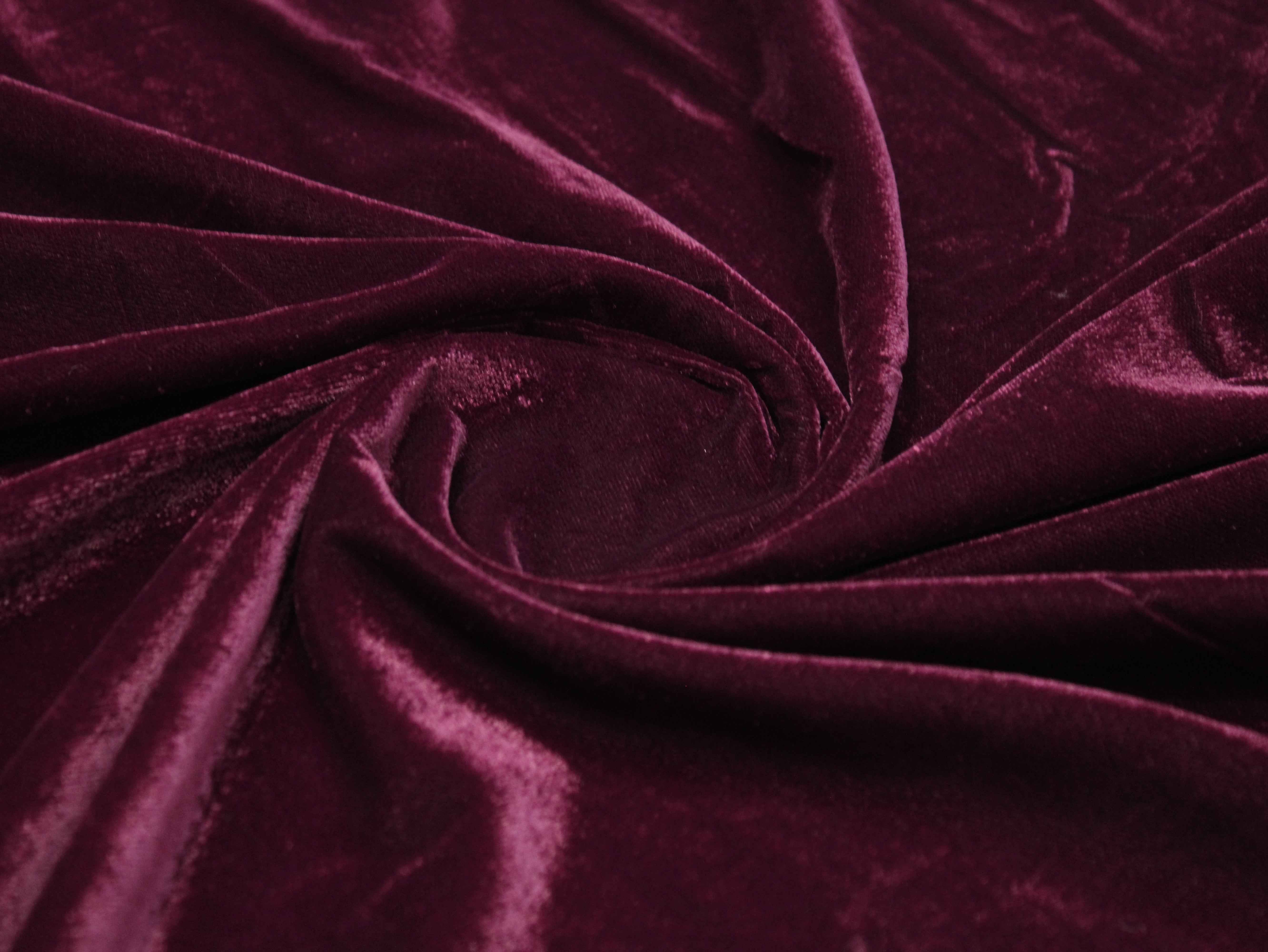 Premium Plain Micro Velvet Fabric - Metalic Wine