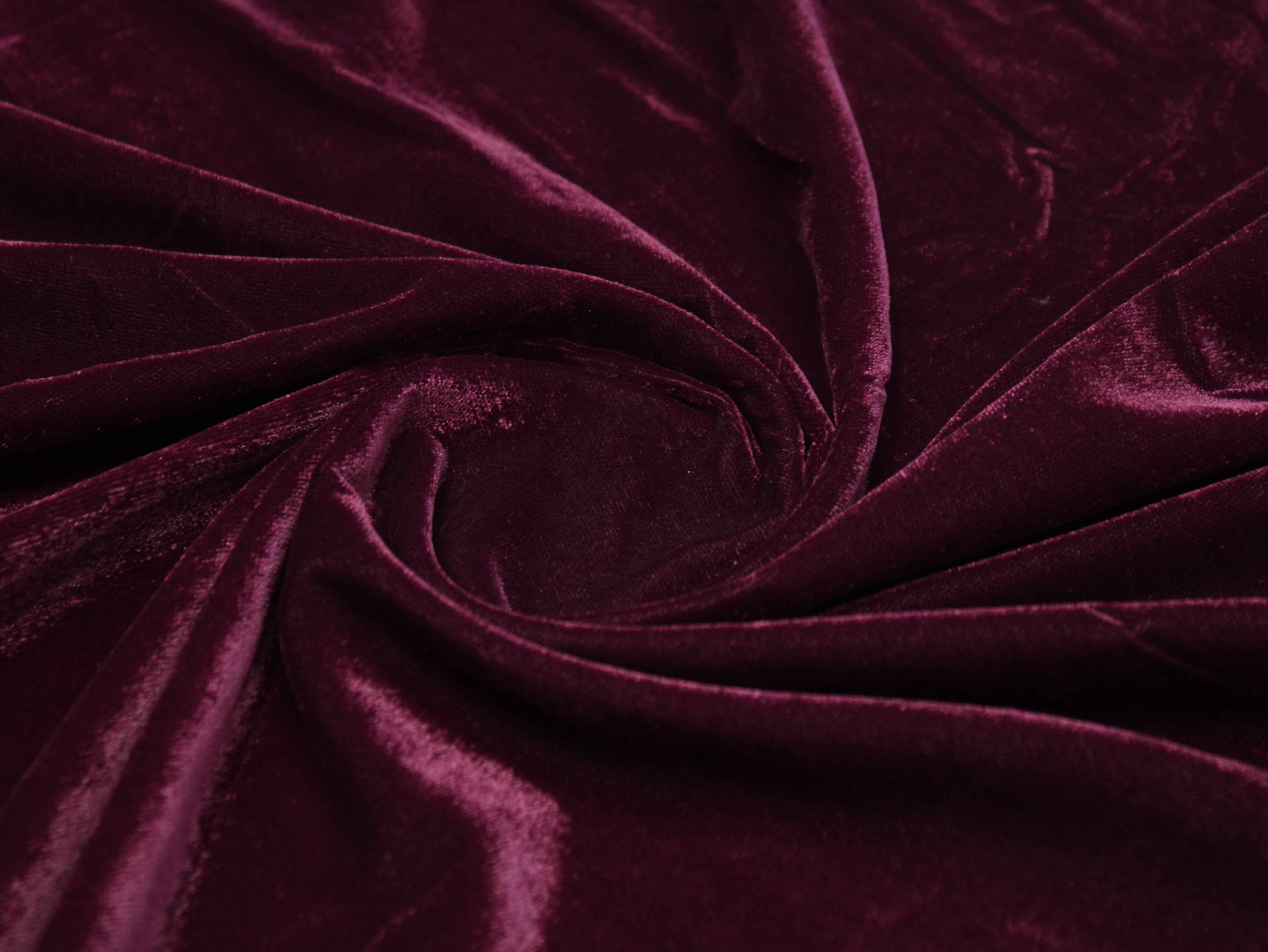 Premium Plain Micro Velvet Fabric - Metalic Wine