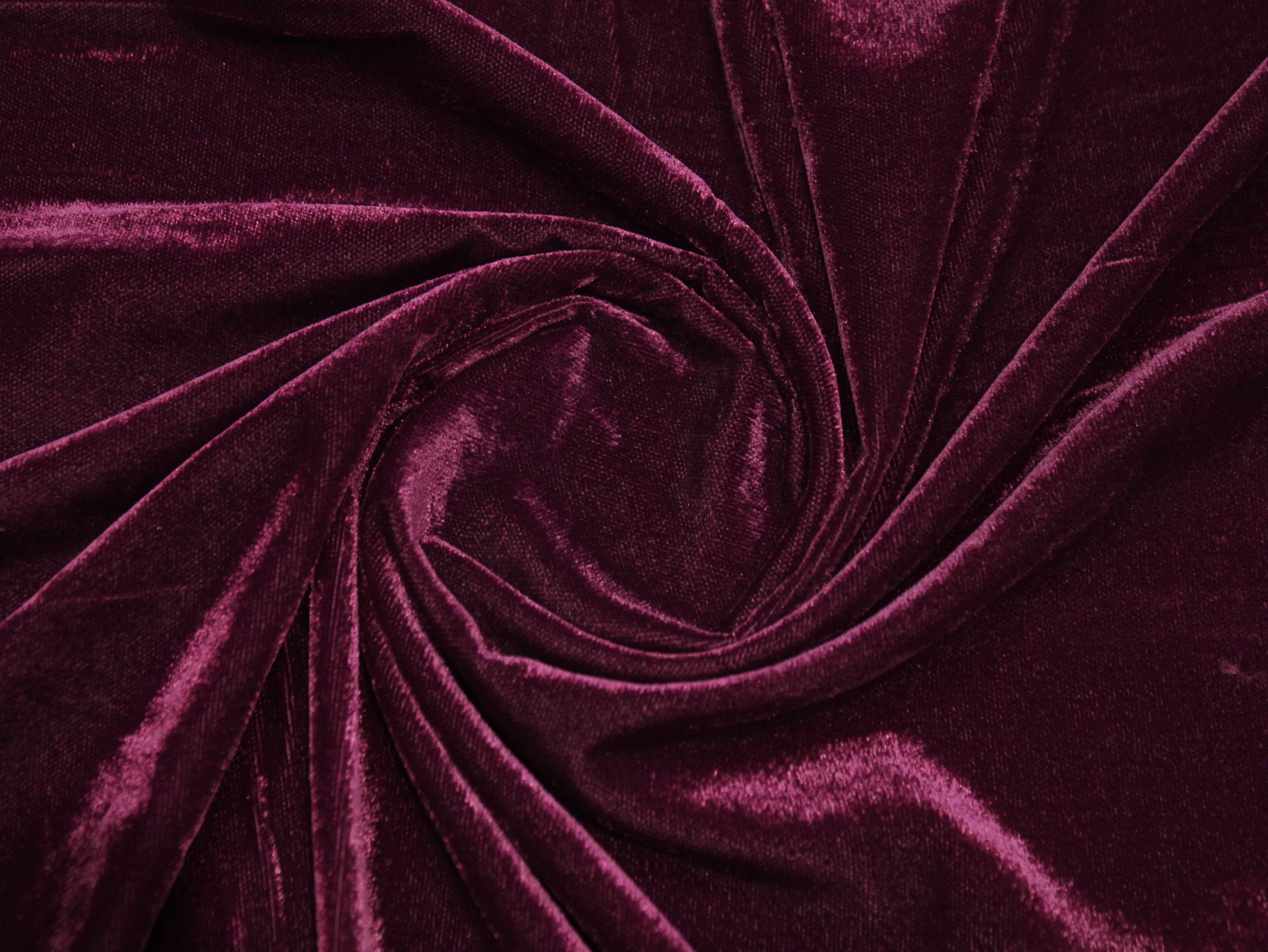 Premium Plain Micro Velvet Fabric - Metalic Wine