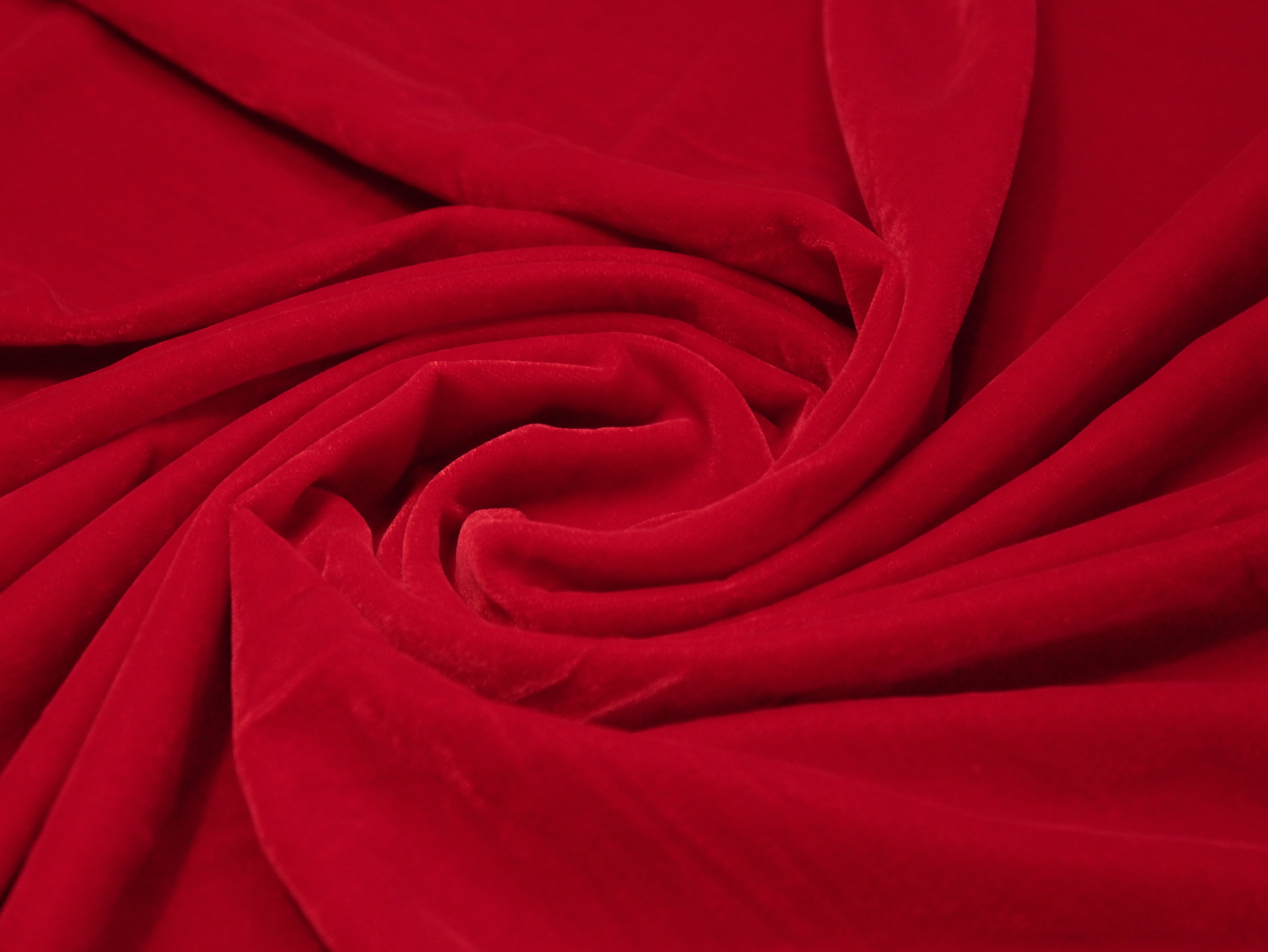 Premium Plain Micro Velvet Fabric - Red