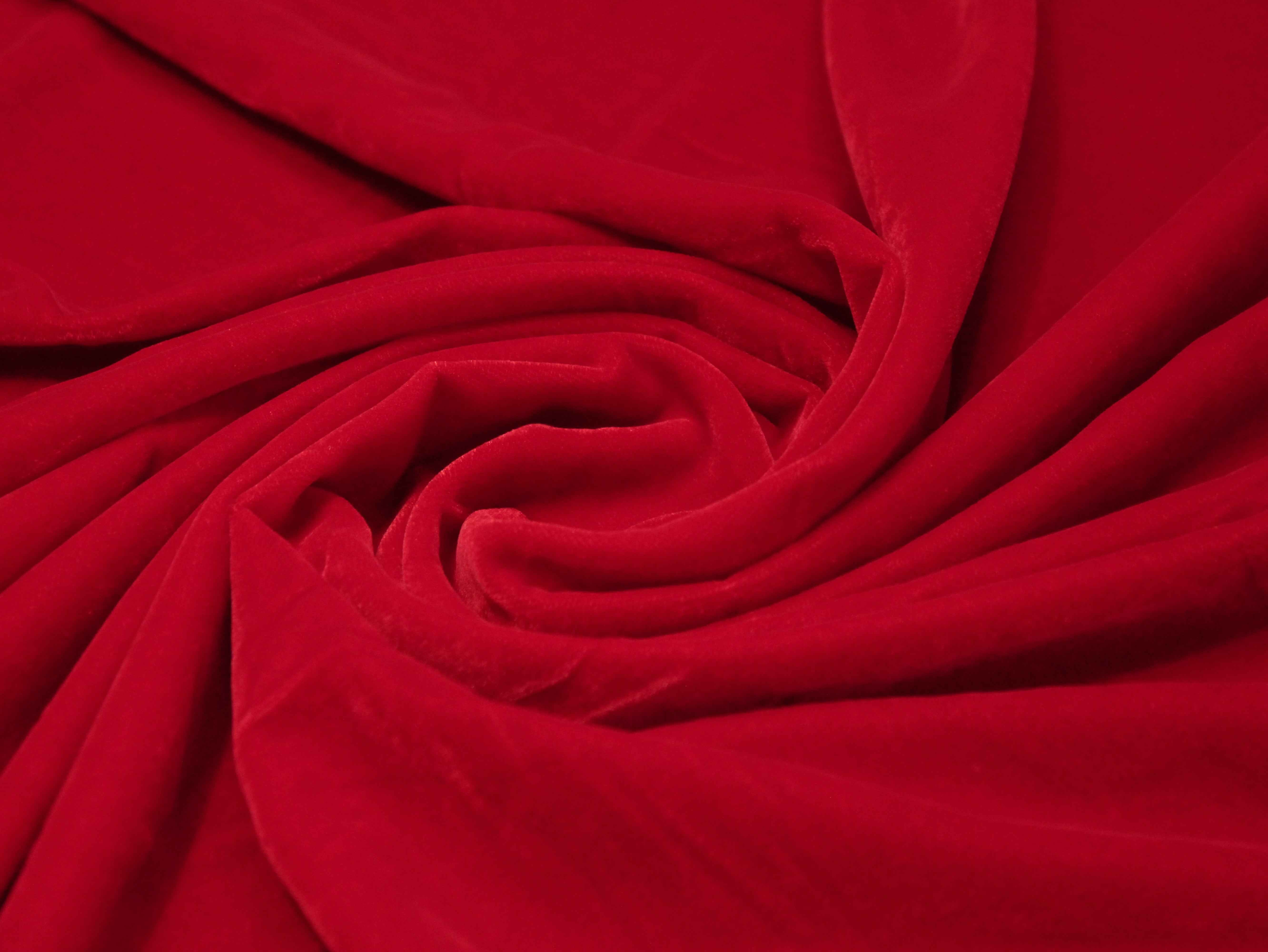 Premium Plain Micro Velvet Fabric - Red