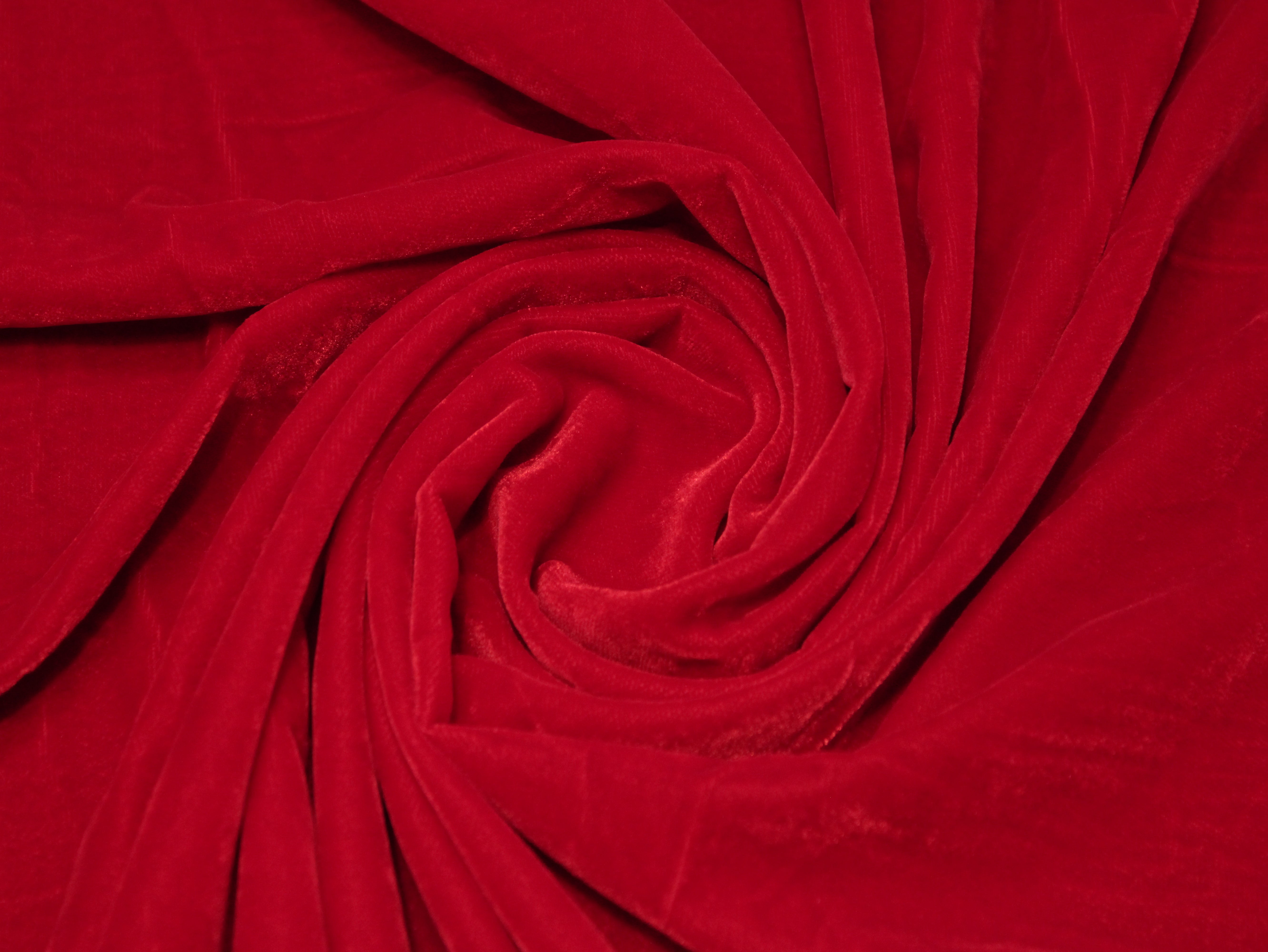 Premium Plain Micro Velvet Fabric - Red