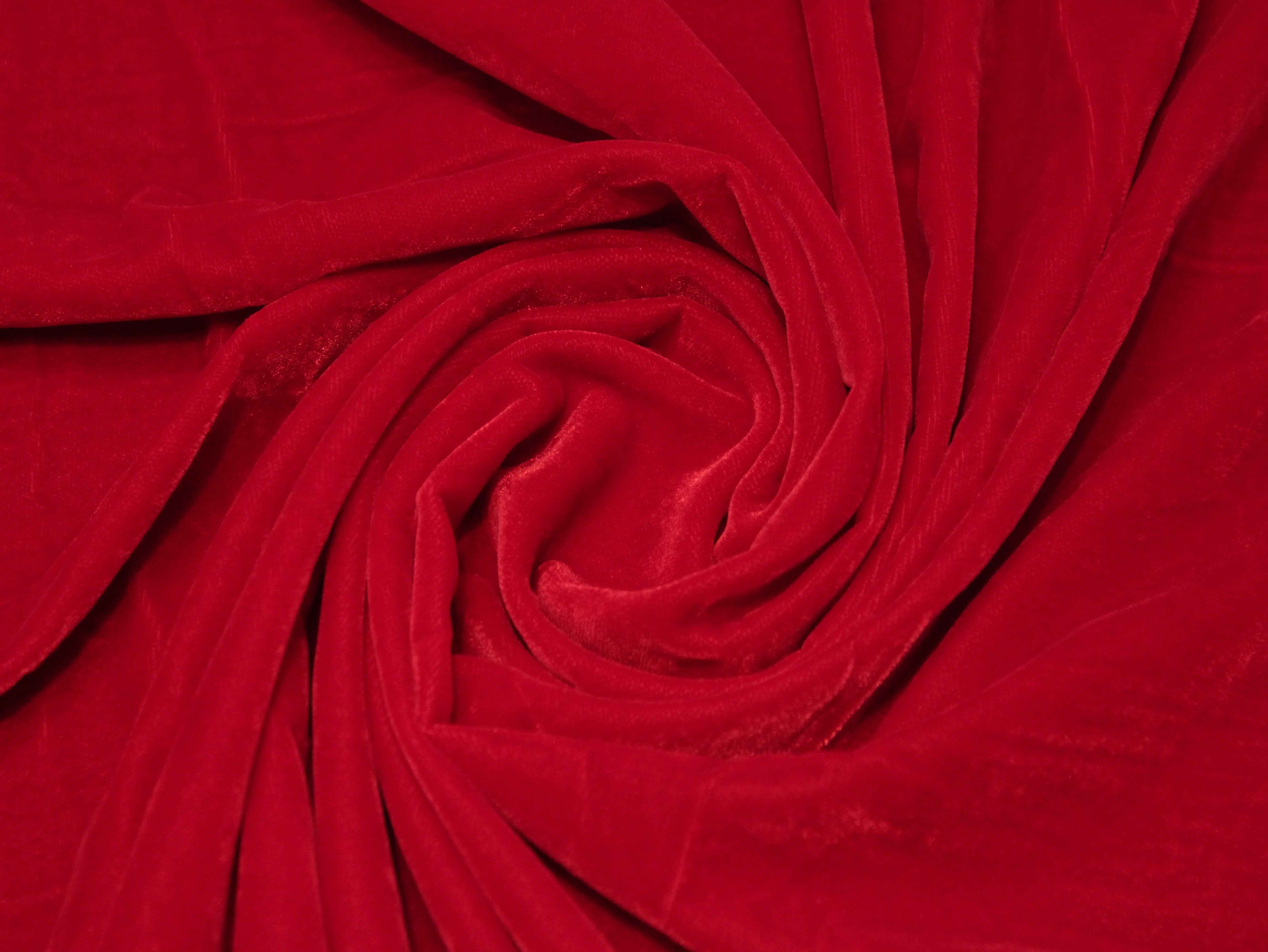 Premium Plain Micro Velvet Fabric - Red
