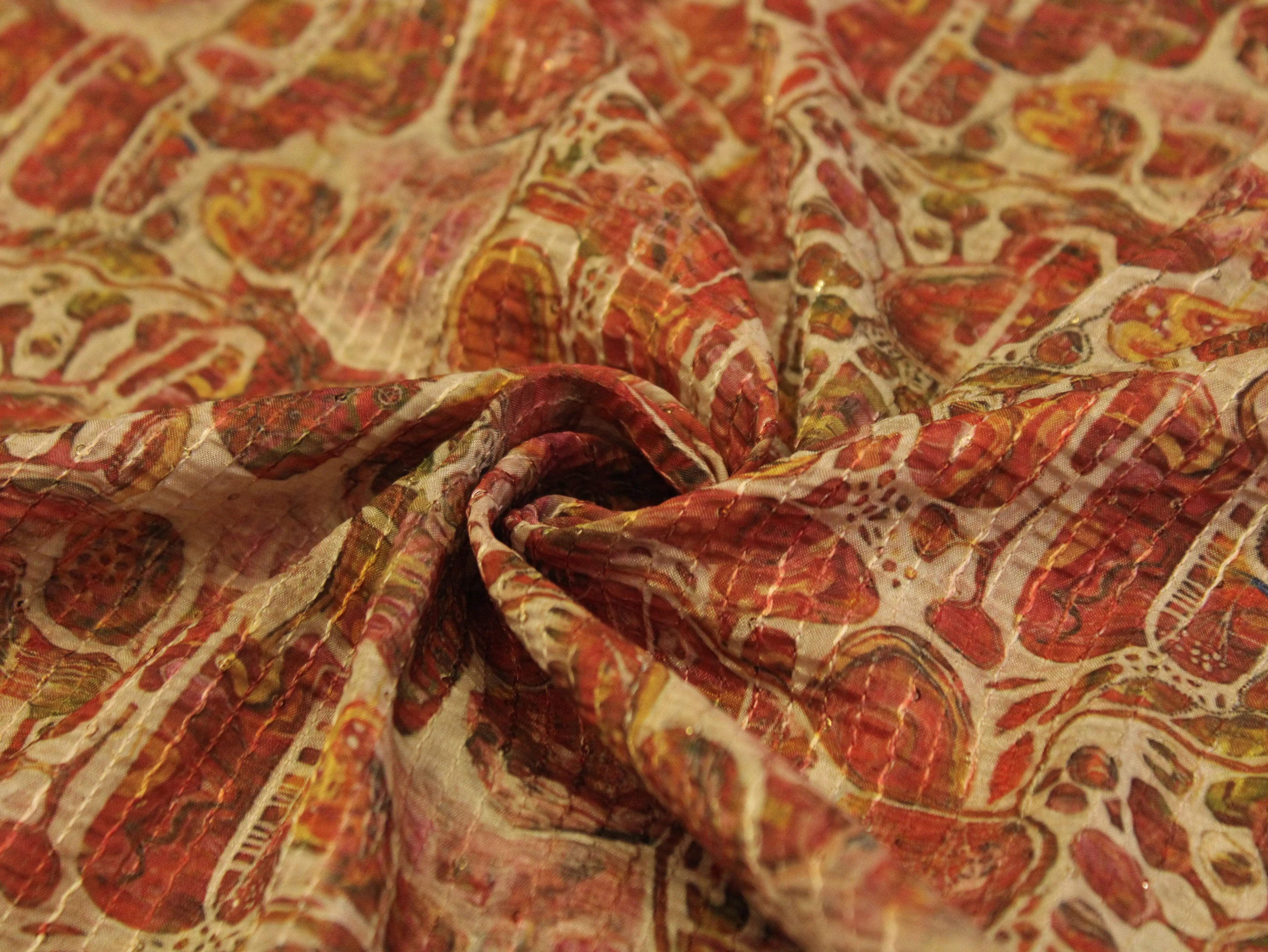 Vibrant X Mix & Match : Digital Viscos Chinon Silk Fabric - M'Foks