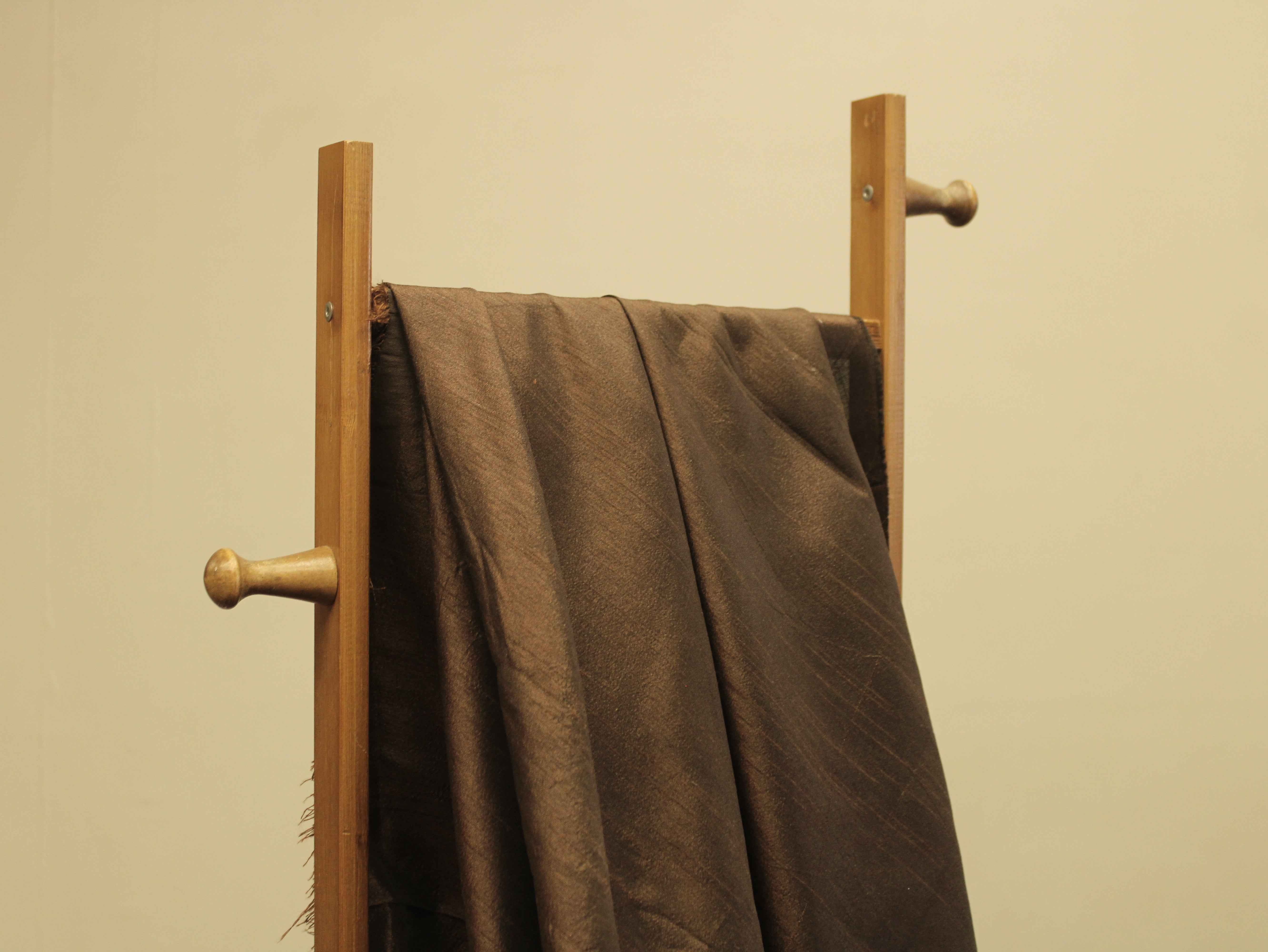 Plain Dyed Raw/Dupion Silk Fabric - Coffee Brown
