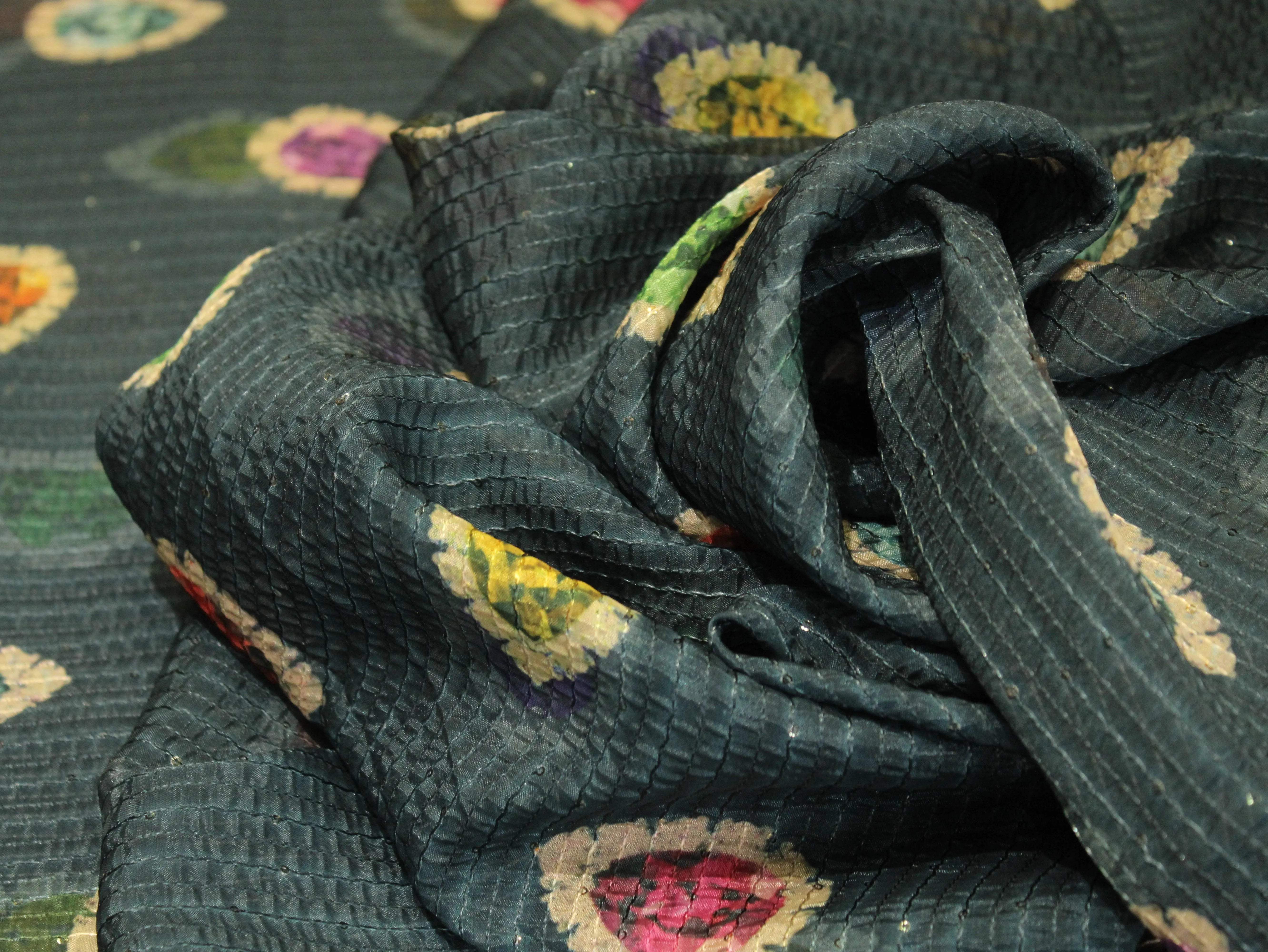 Vibrant X Mix & Match : Digital Viscos Chinon Silk Fabric - M'Foks