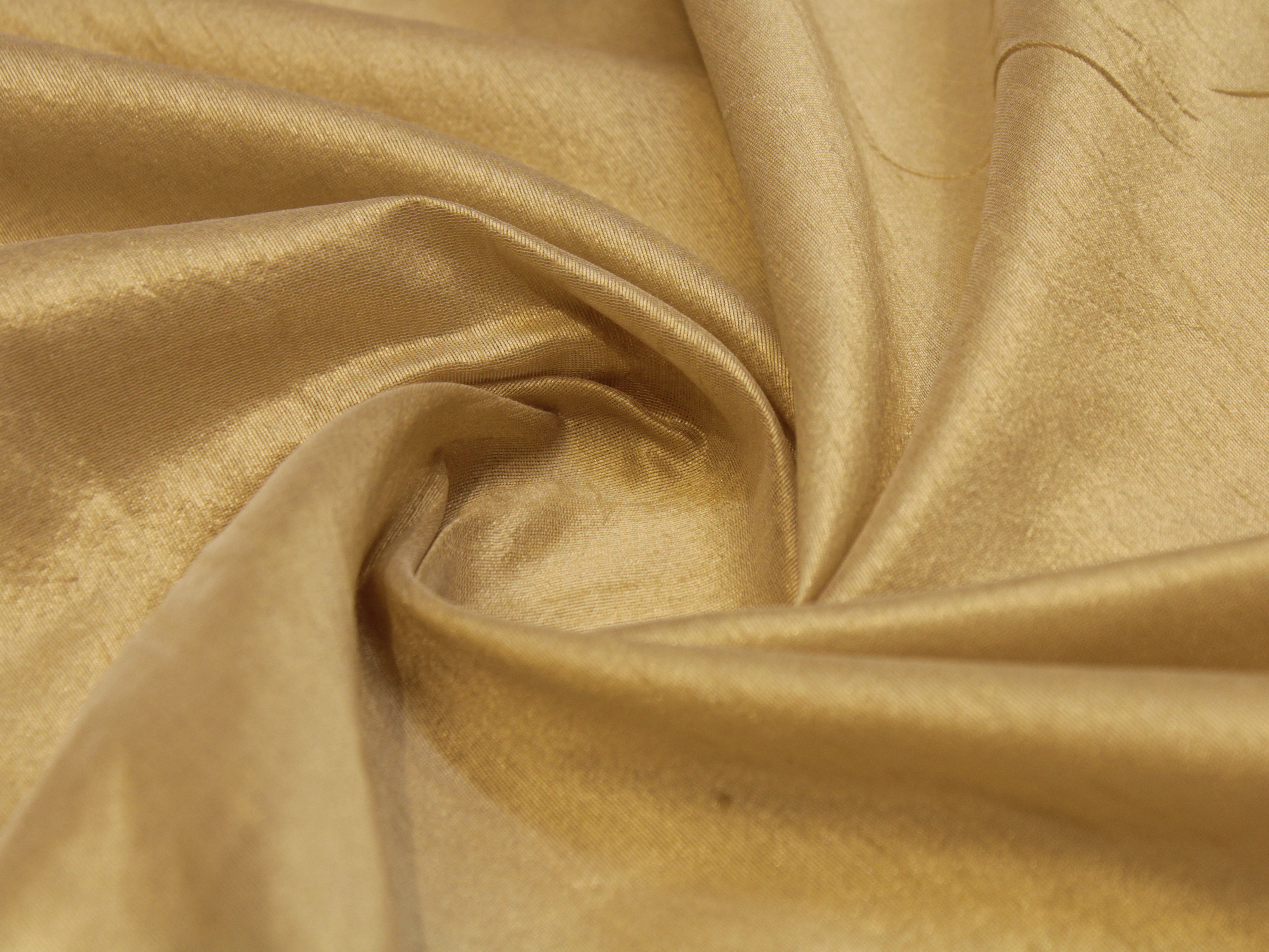 Plain Dyed Raw/Dupion Silk Fabric - Beige