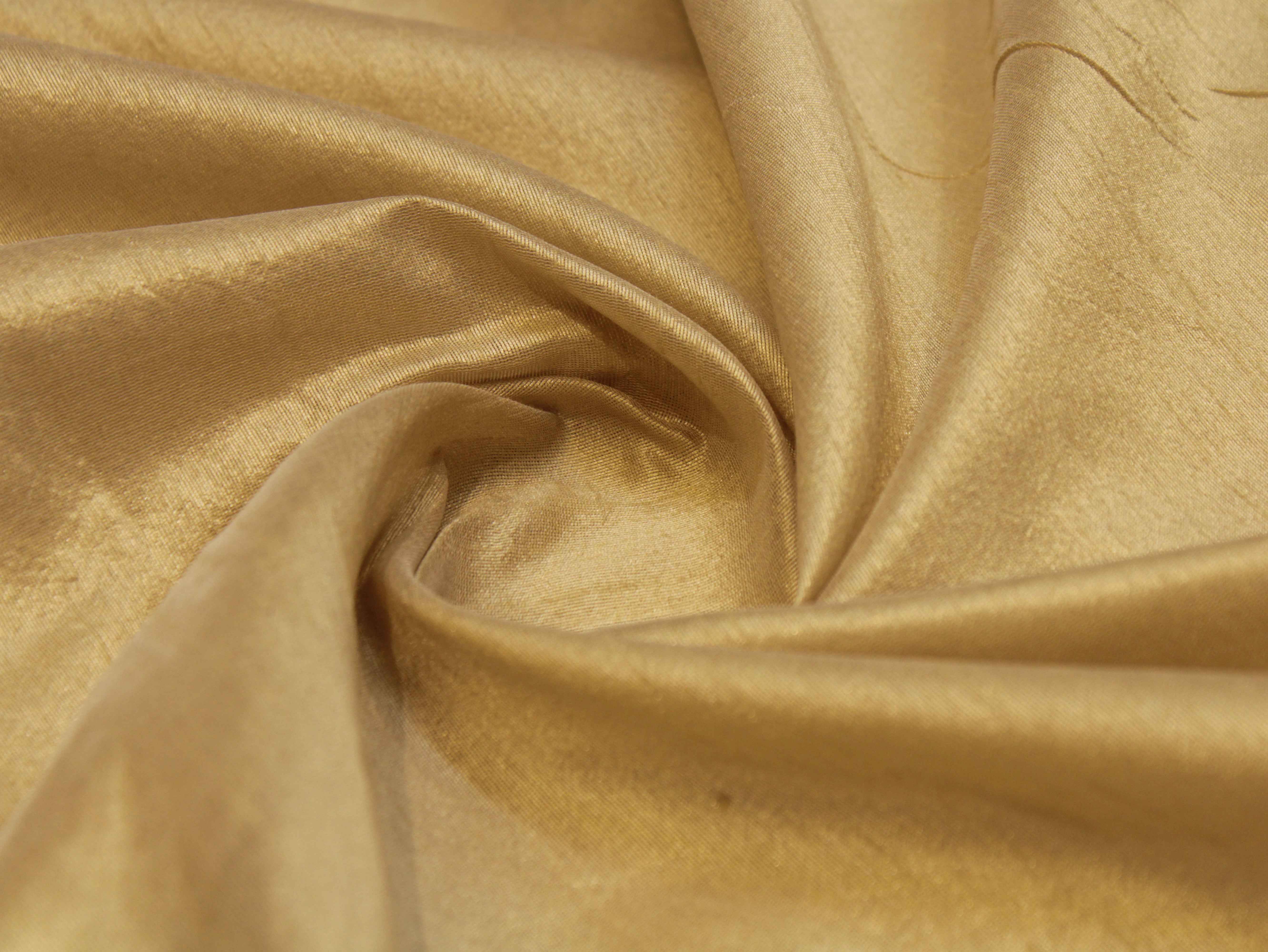 Plain Dyed Raw/Dupion Silk Fabric - Beige