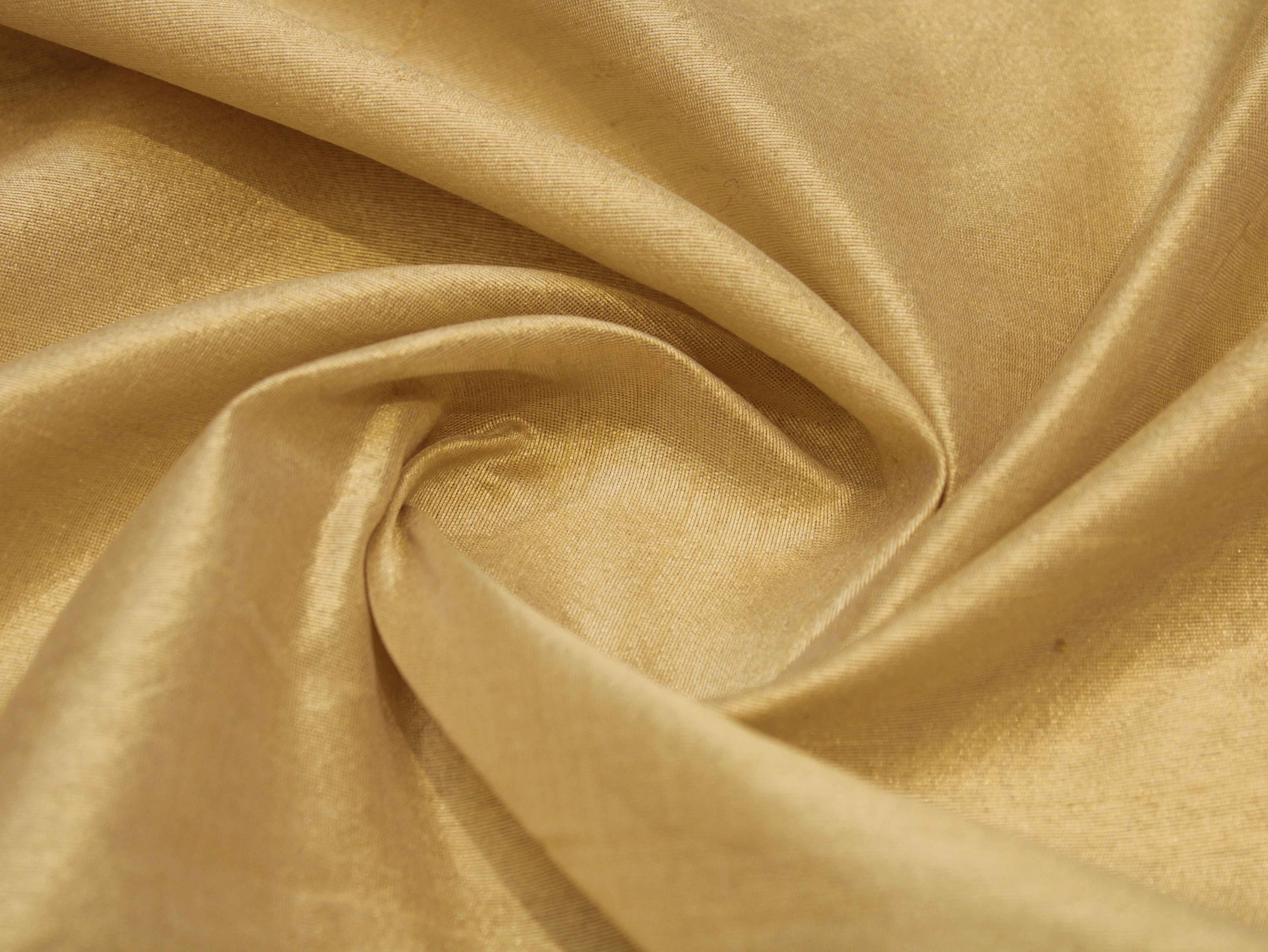 Plain Dyed Raw/Dupion Silk Fabric - Beige