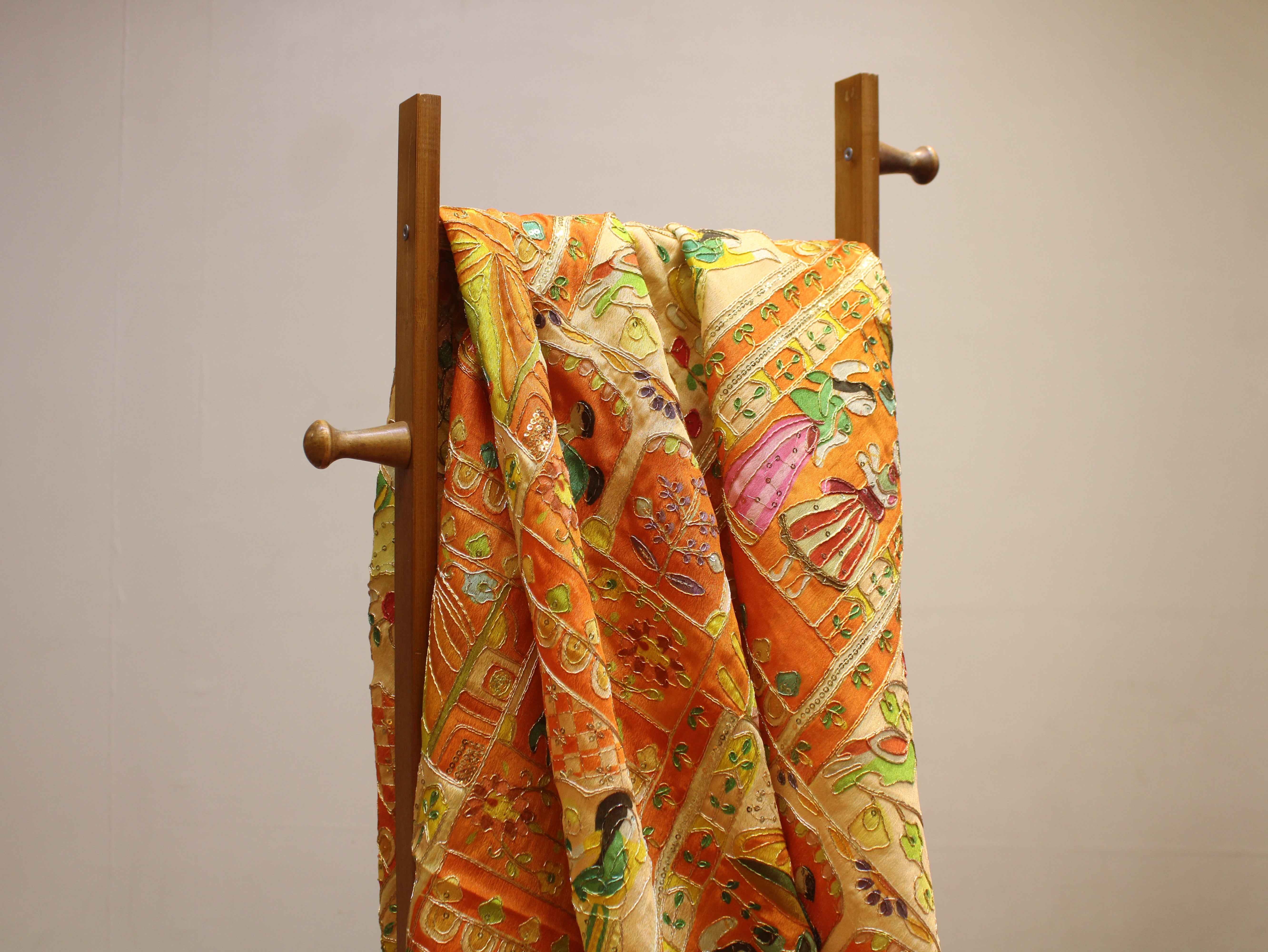 Premium Poly Crepe Position Print Work Fabric