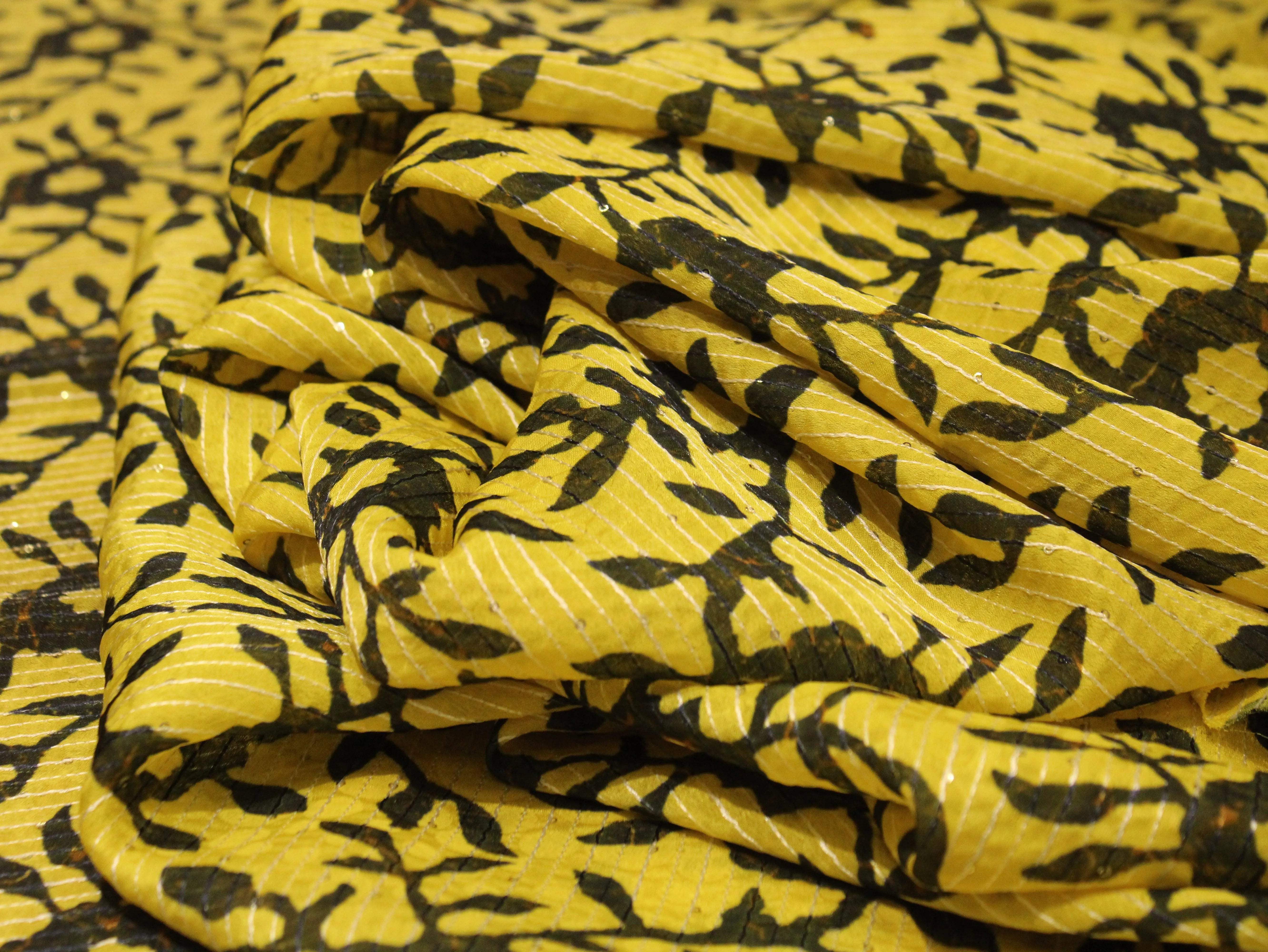 Vibrant X Mix & Match : Digital Viscos Chinon Silk Fabric - M'Foks