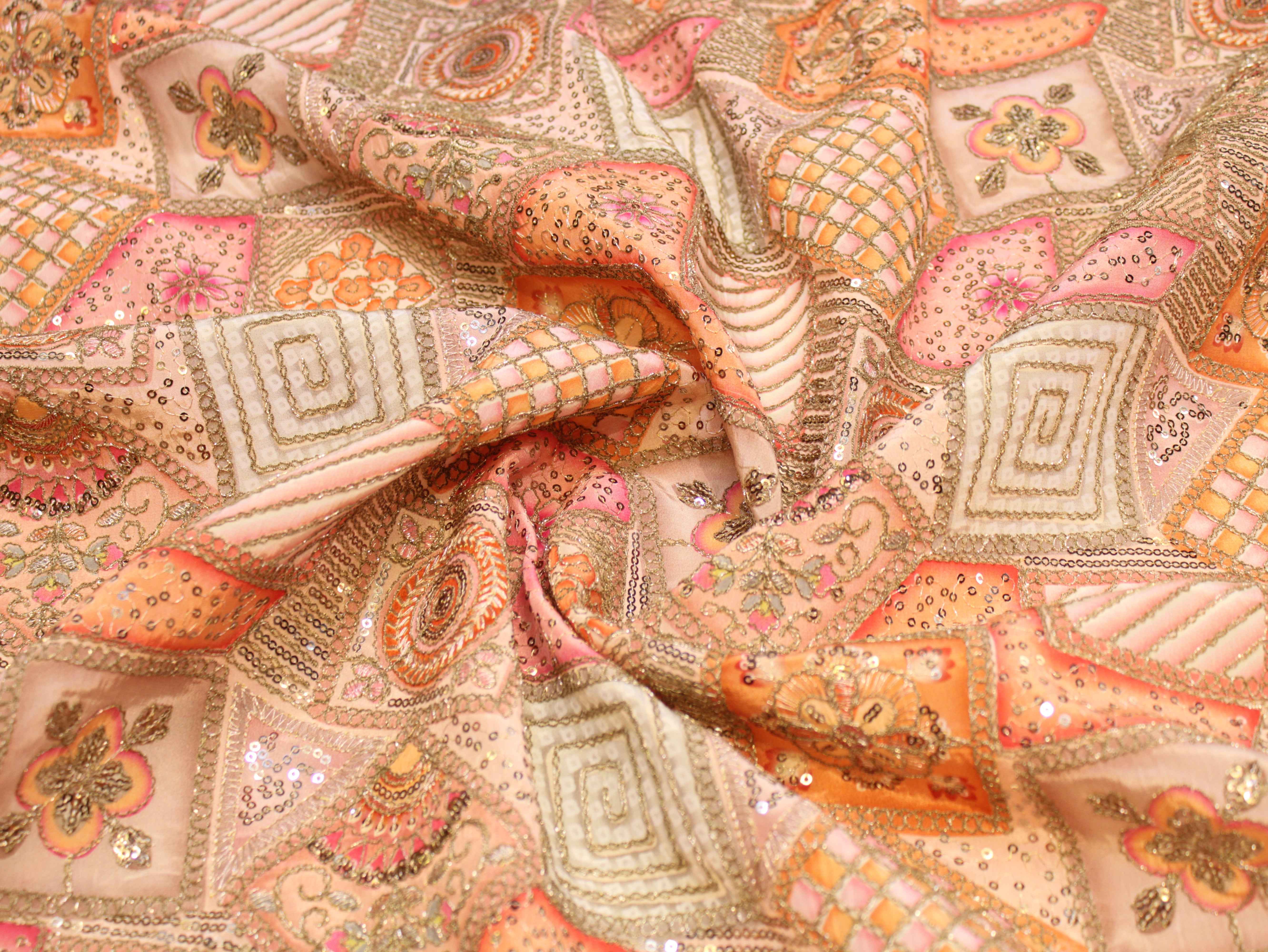 Pure Natural Crepe Position & Coding Work Fabric