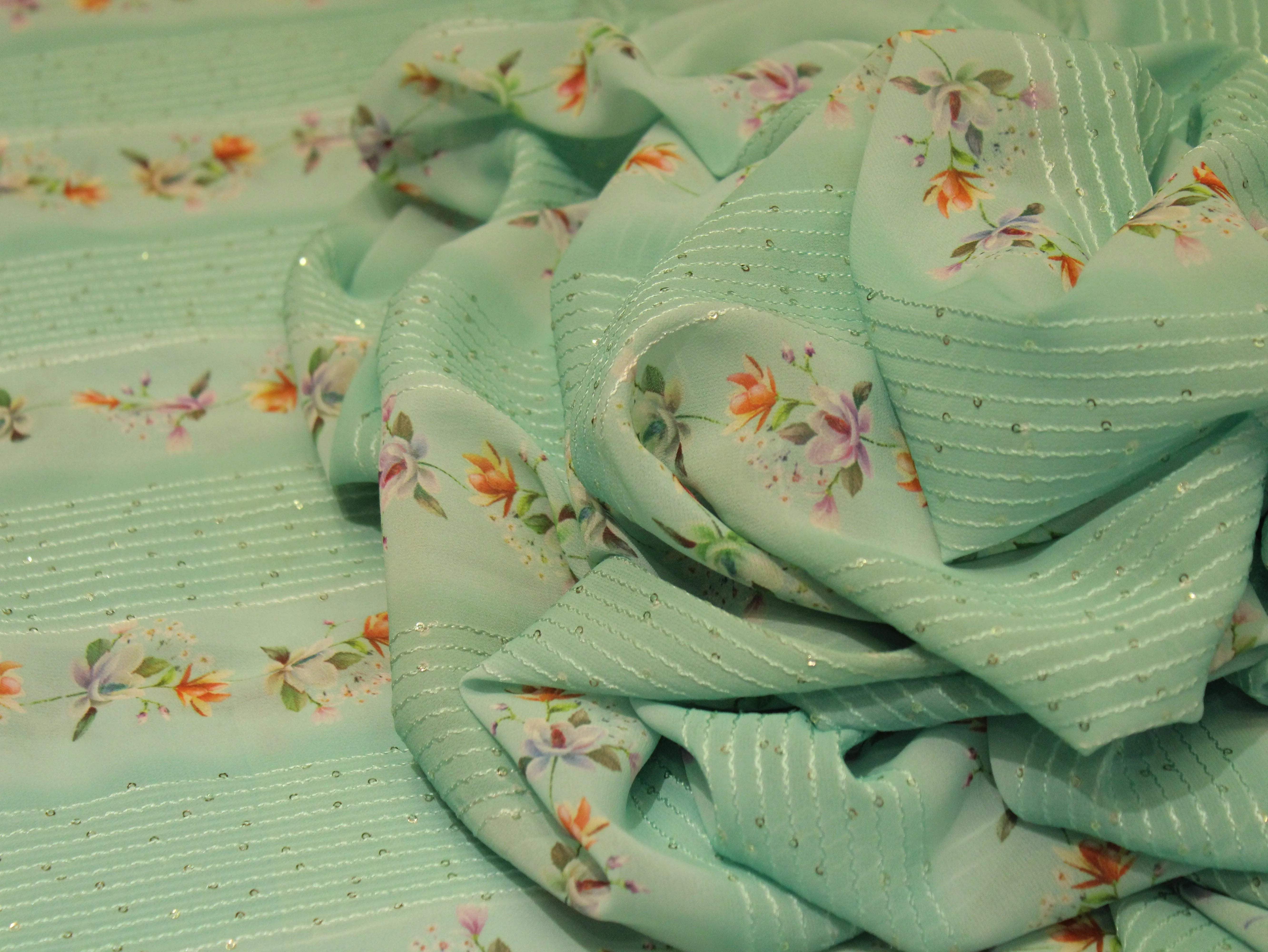 Vibrant X Mix & Match : Digital Viscos Georgette Fabric - M'Foks