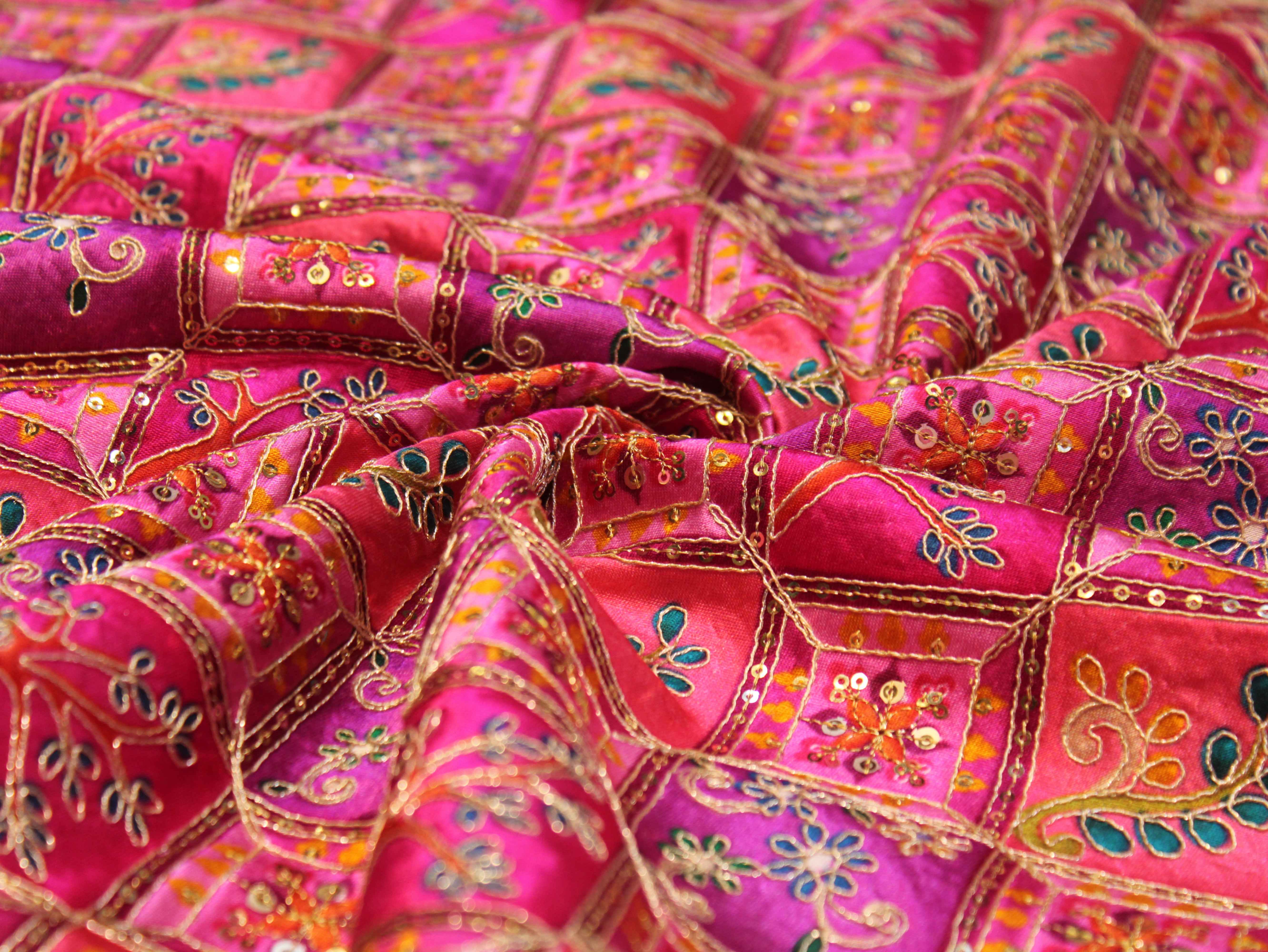 Gaji Silk Position Work Fabric