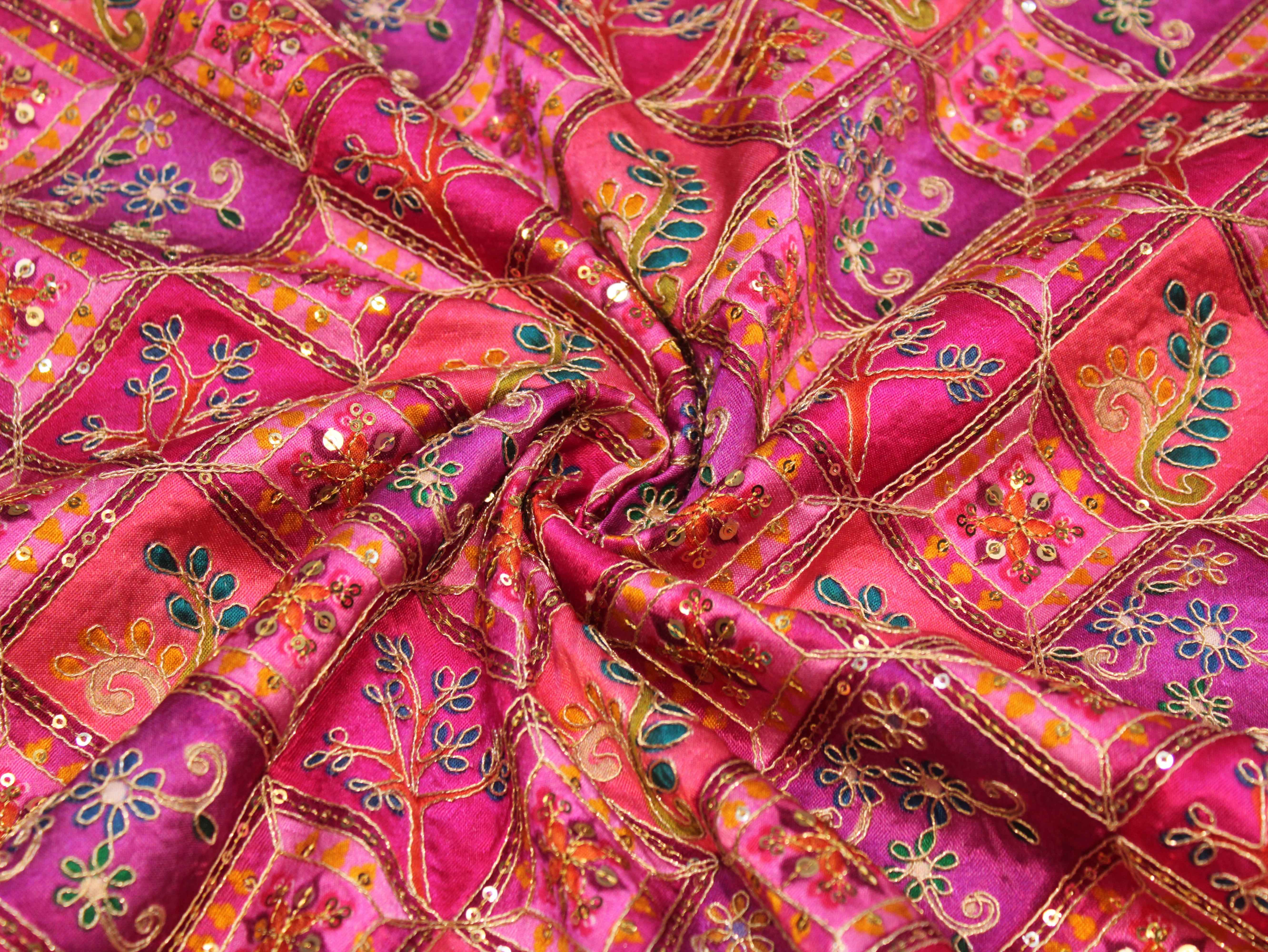 Gaji Silk Position Work Fabric