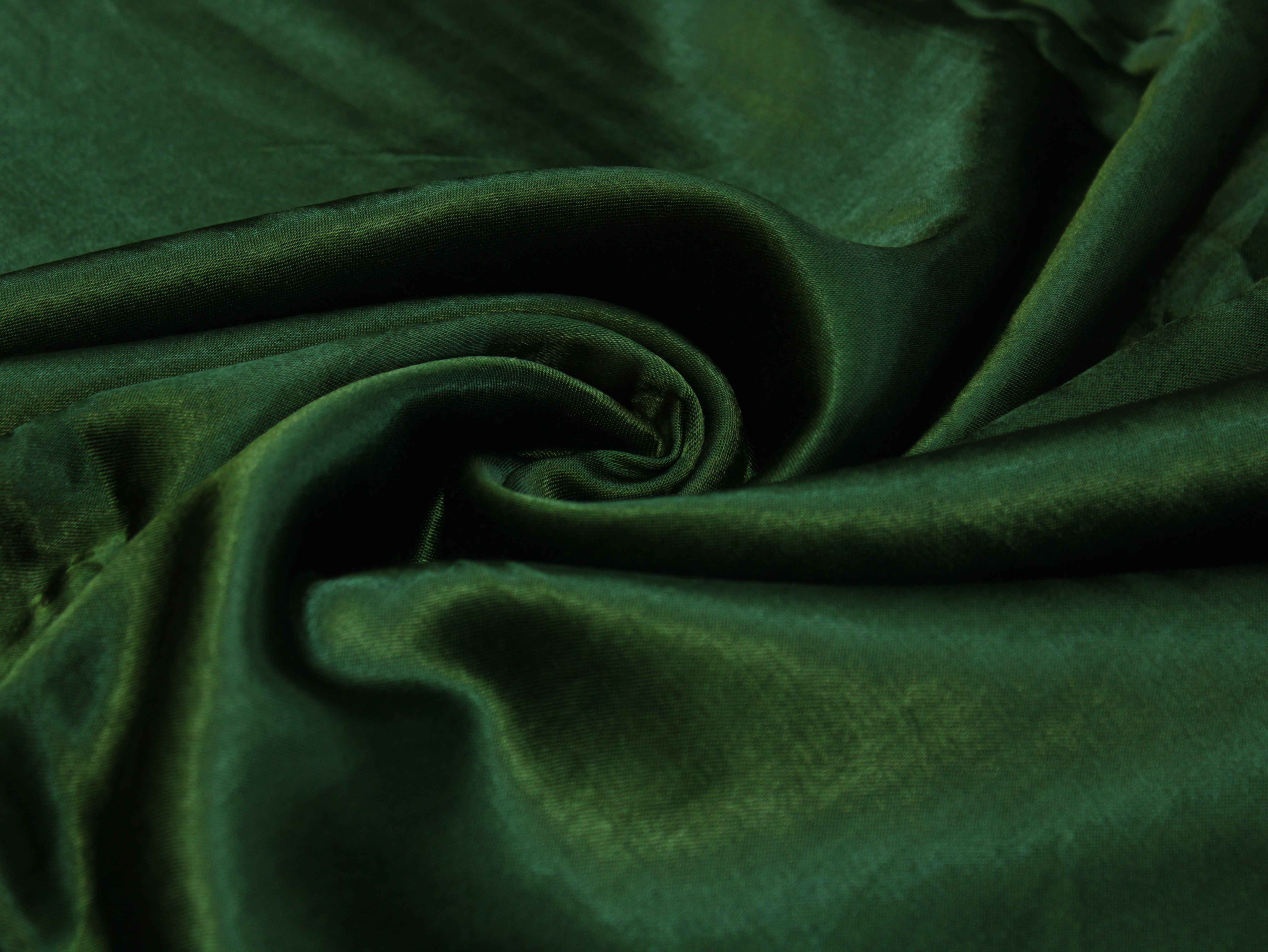 Plain Dyed Mashru Gaji Silk Fabric - Bottel Green