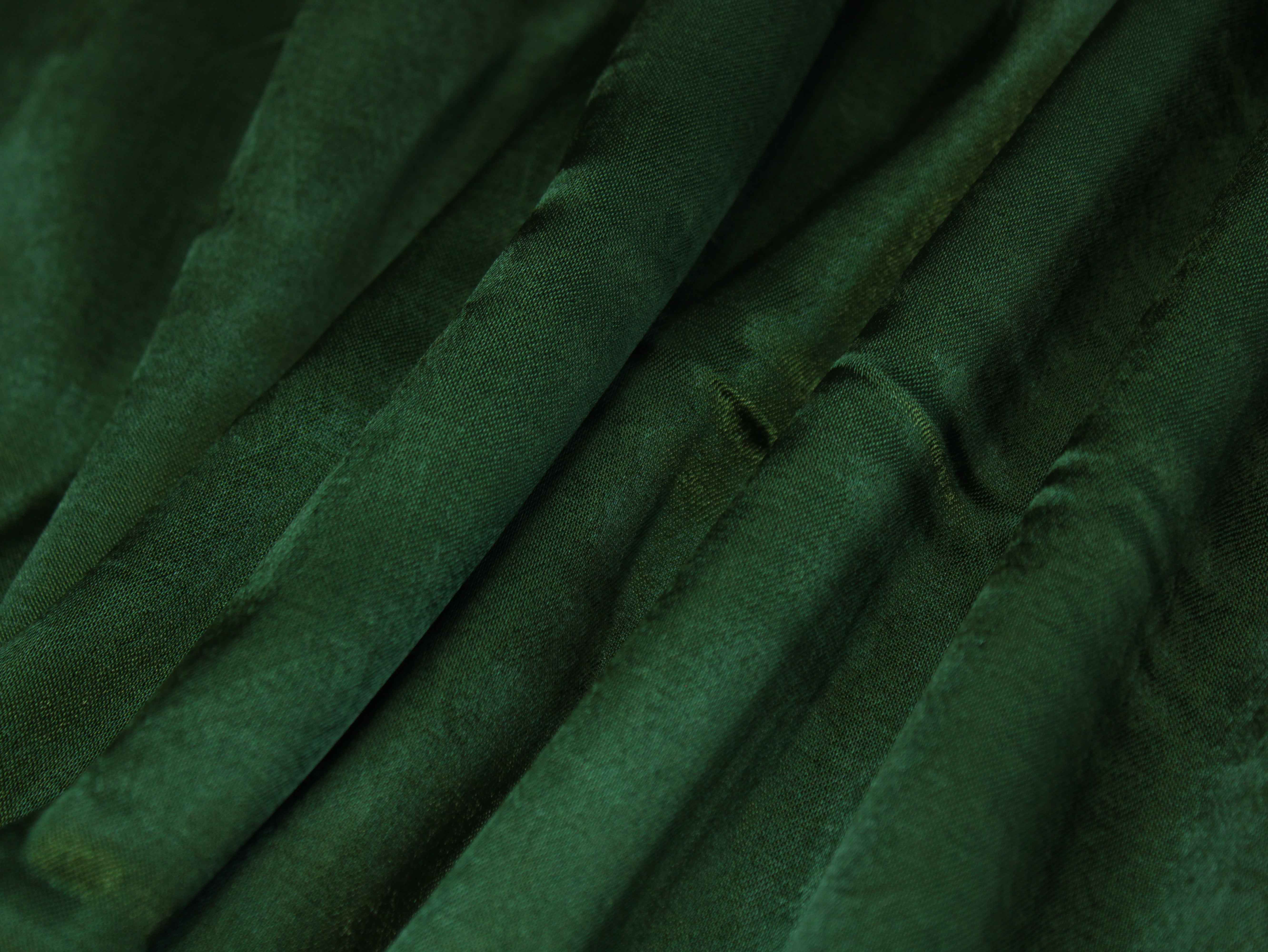 Plain Dyed Mashru Gaji Silk Fabric - Bottel Green
