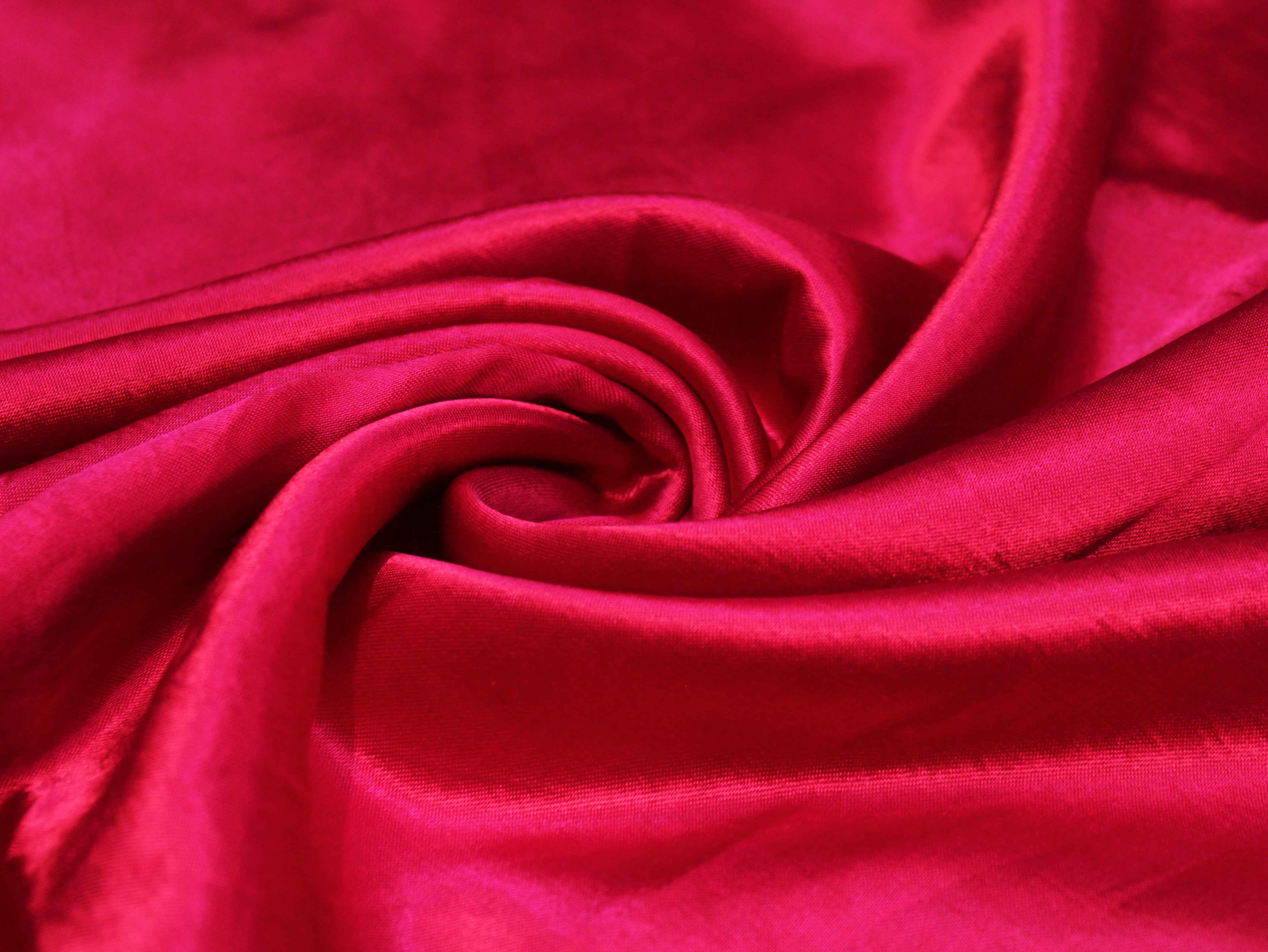 Plain Dyed Mashru Gaji Silk Fabric - Rani