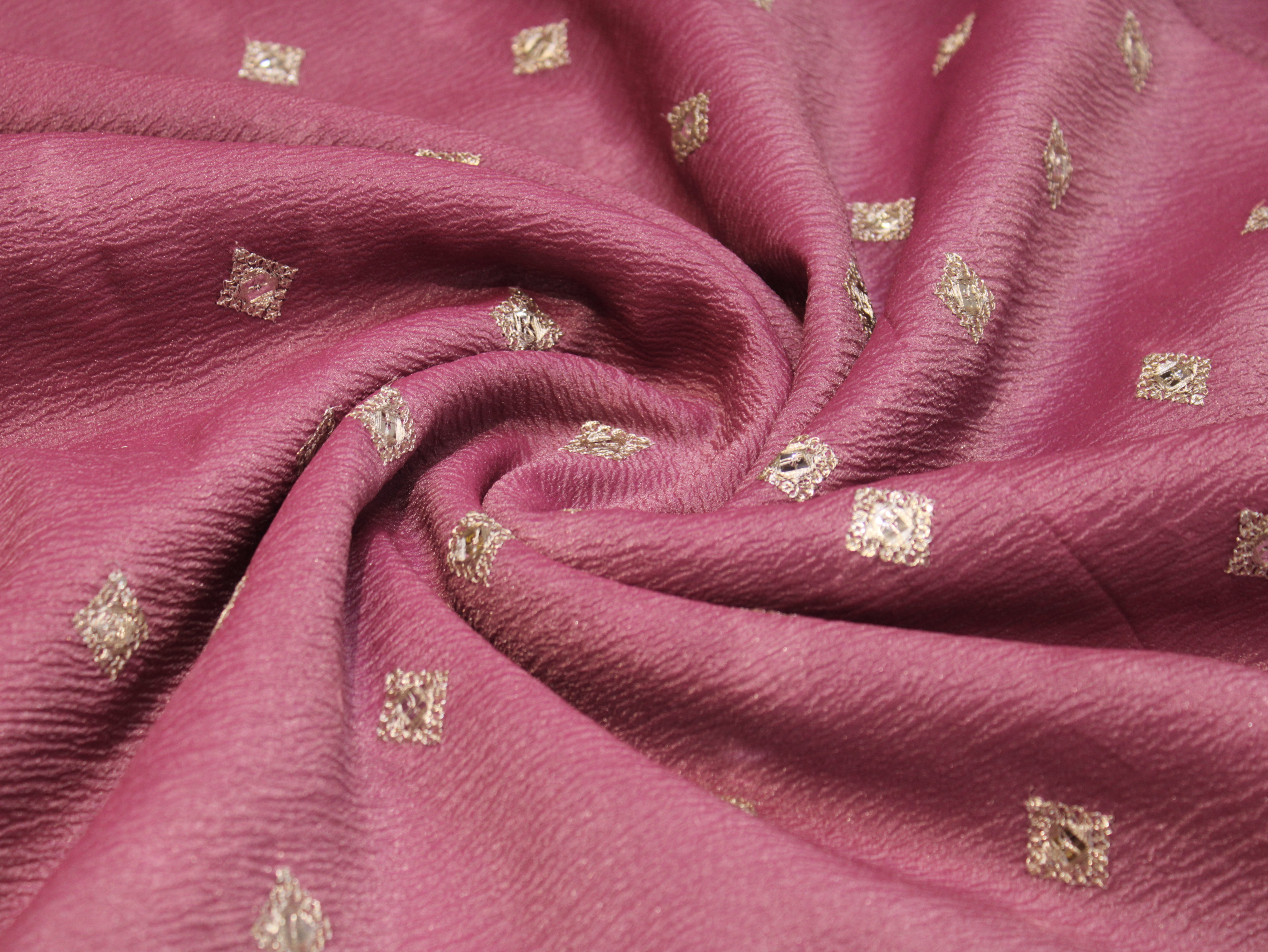 Soft Crush Silk Tissue Fabric with Buti Work