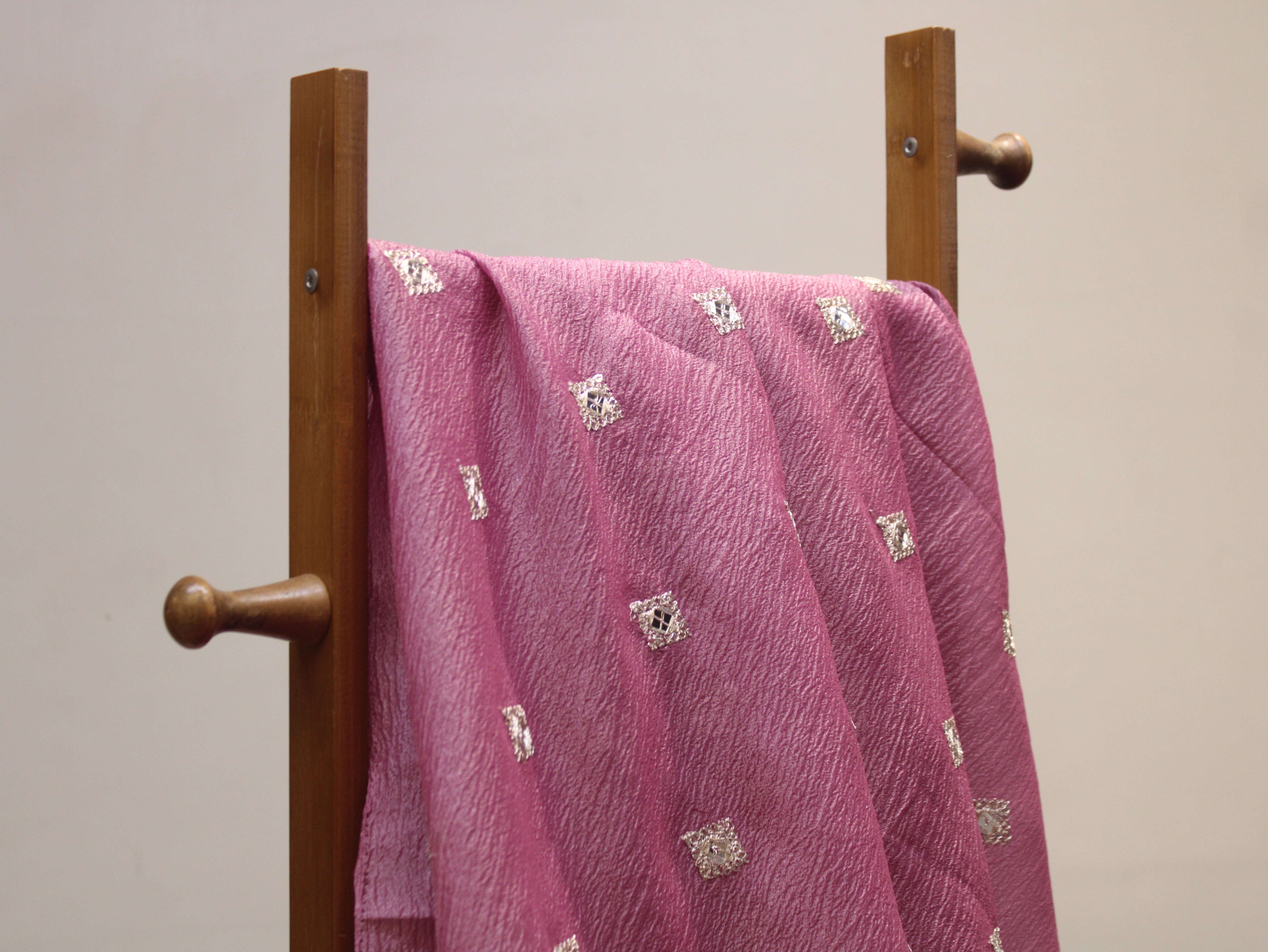 Soft Crush Silk Tissue Fabric with Buti Work