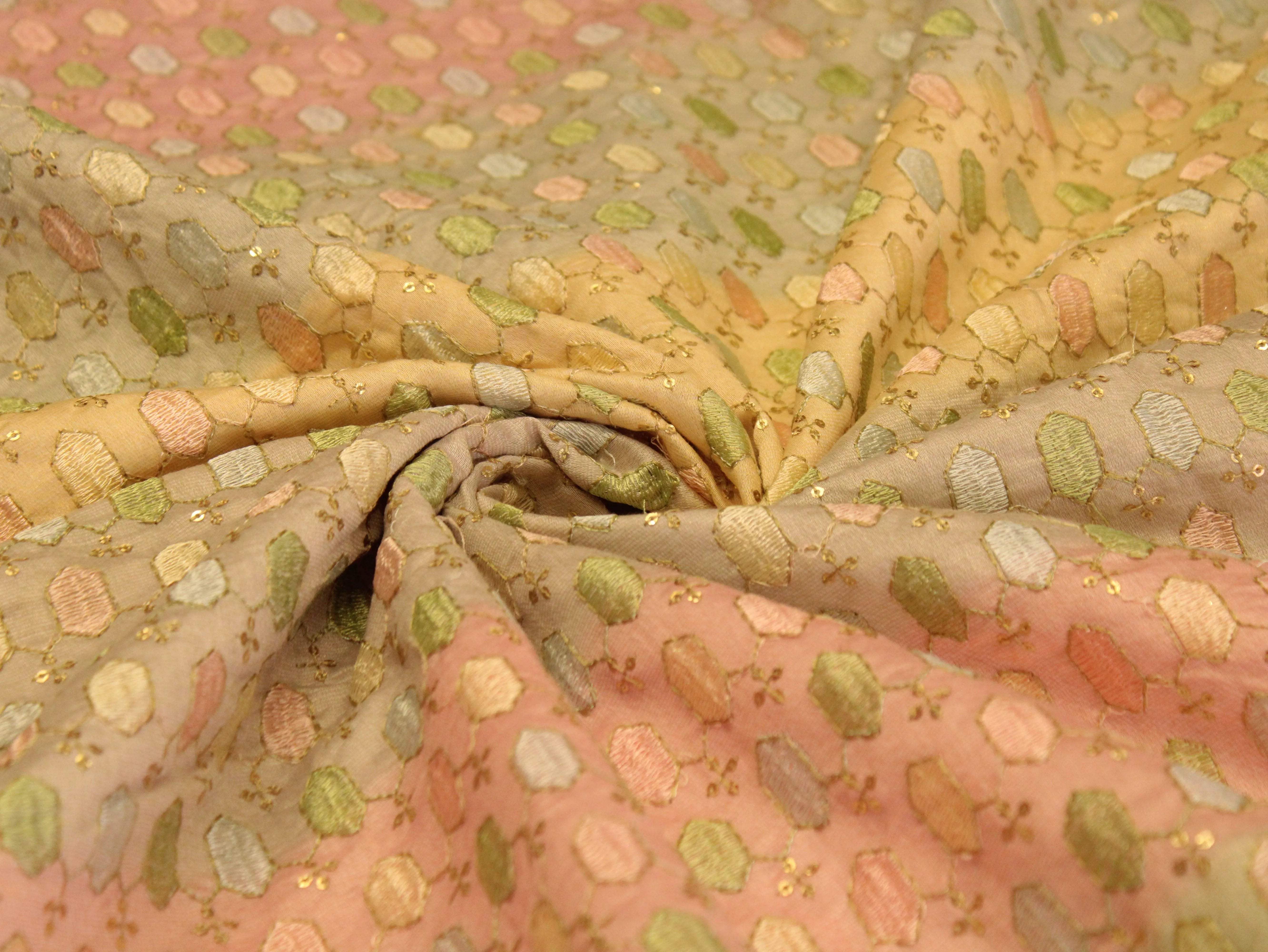Breezy Shaded Thread Work Fabric - M'Foks