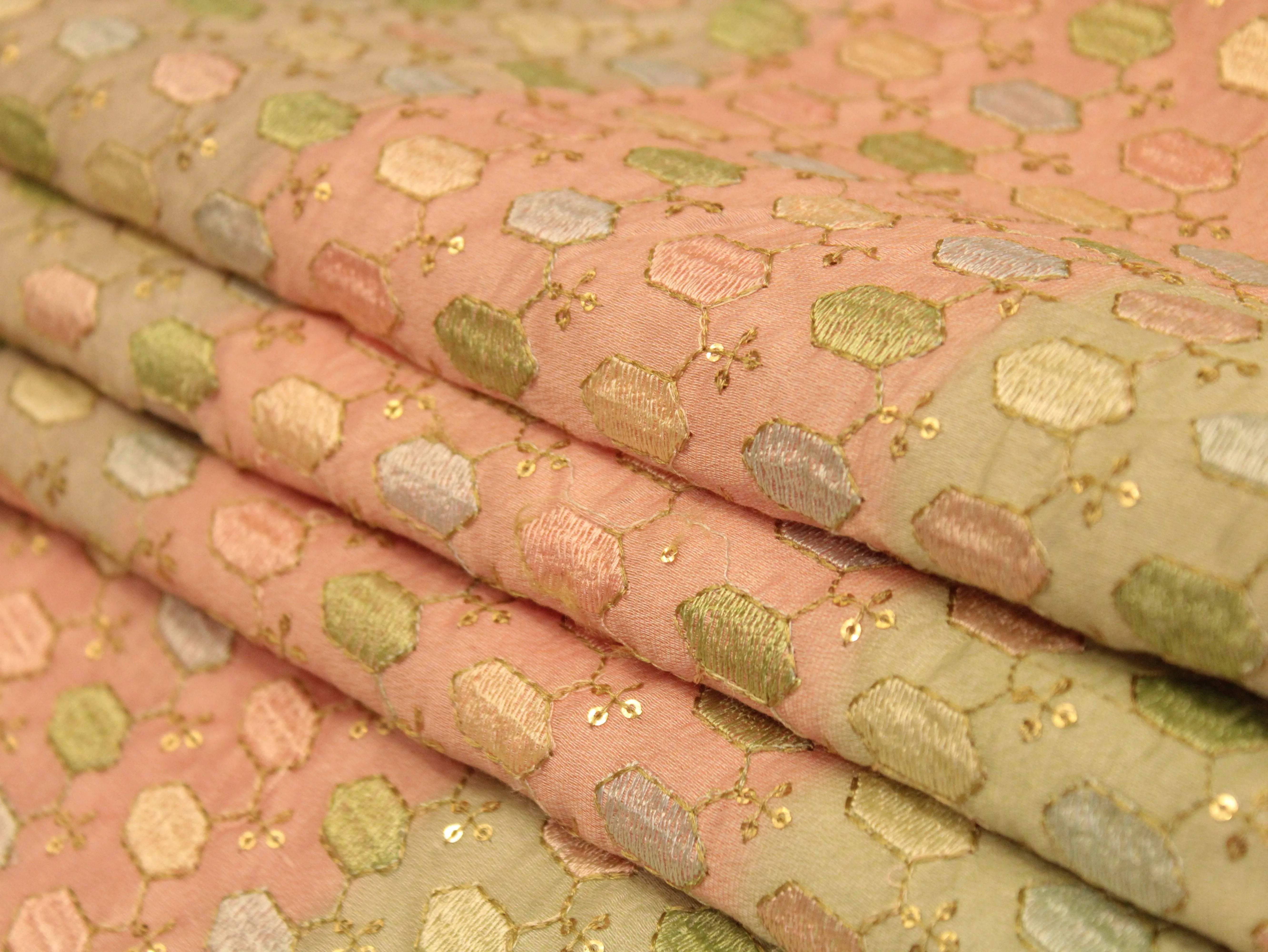Breezy Shaded Thread Work Fabric - M'Foks