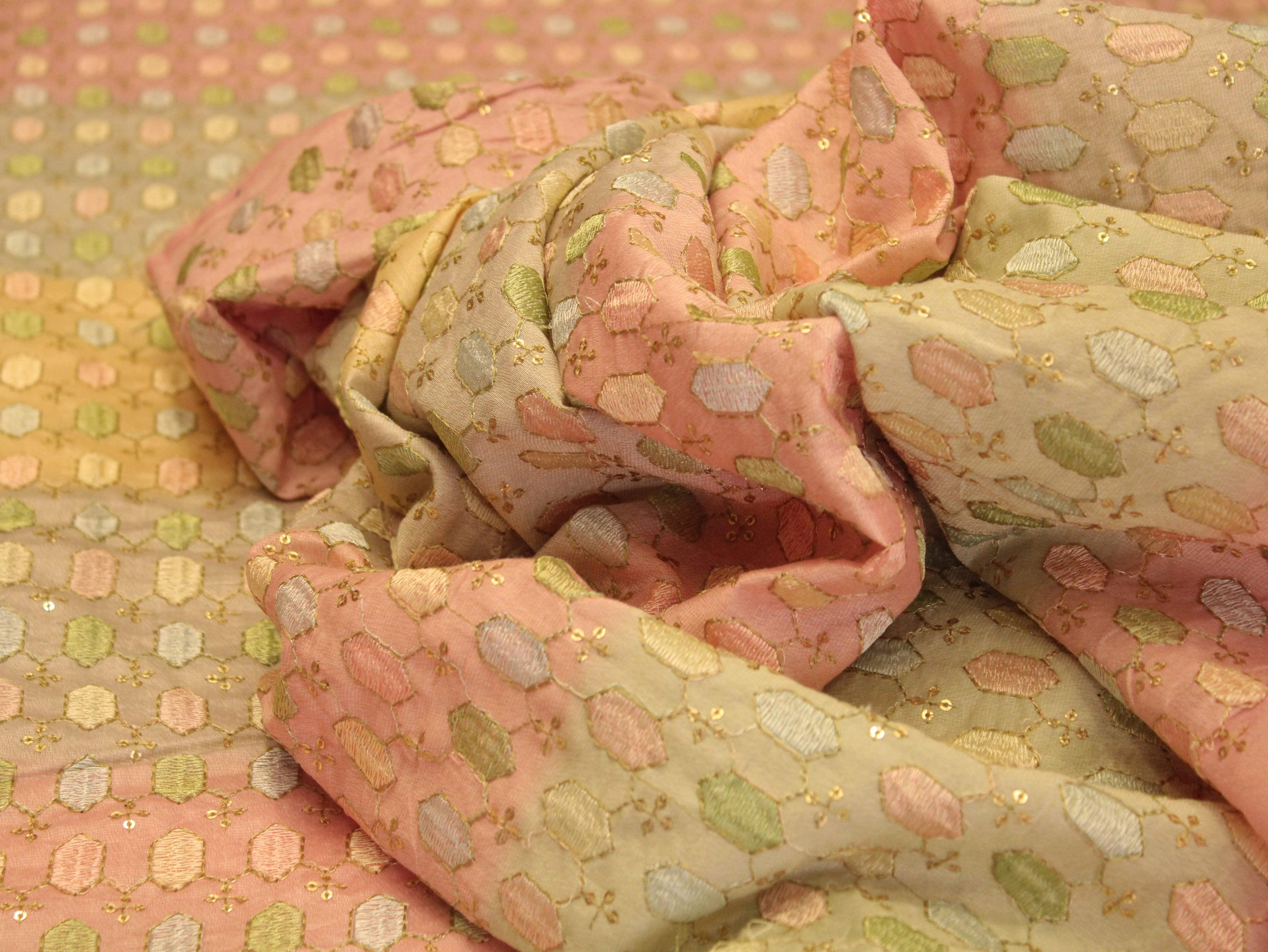 Breezy Shaded Thread Work Fabric - M'Foks