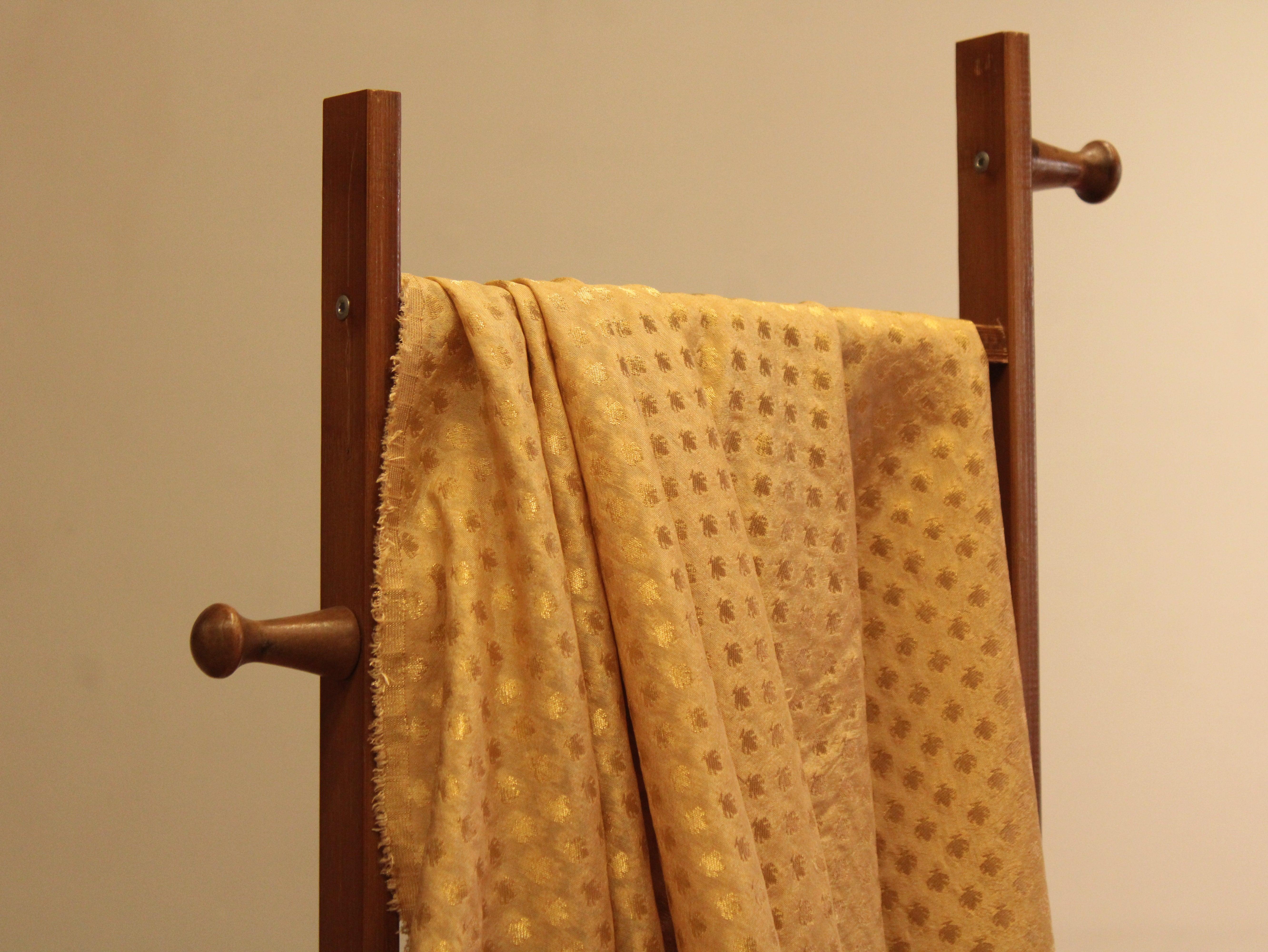 Banarasi Brocade Fabric - Golden - M'Foks