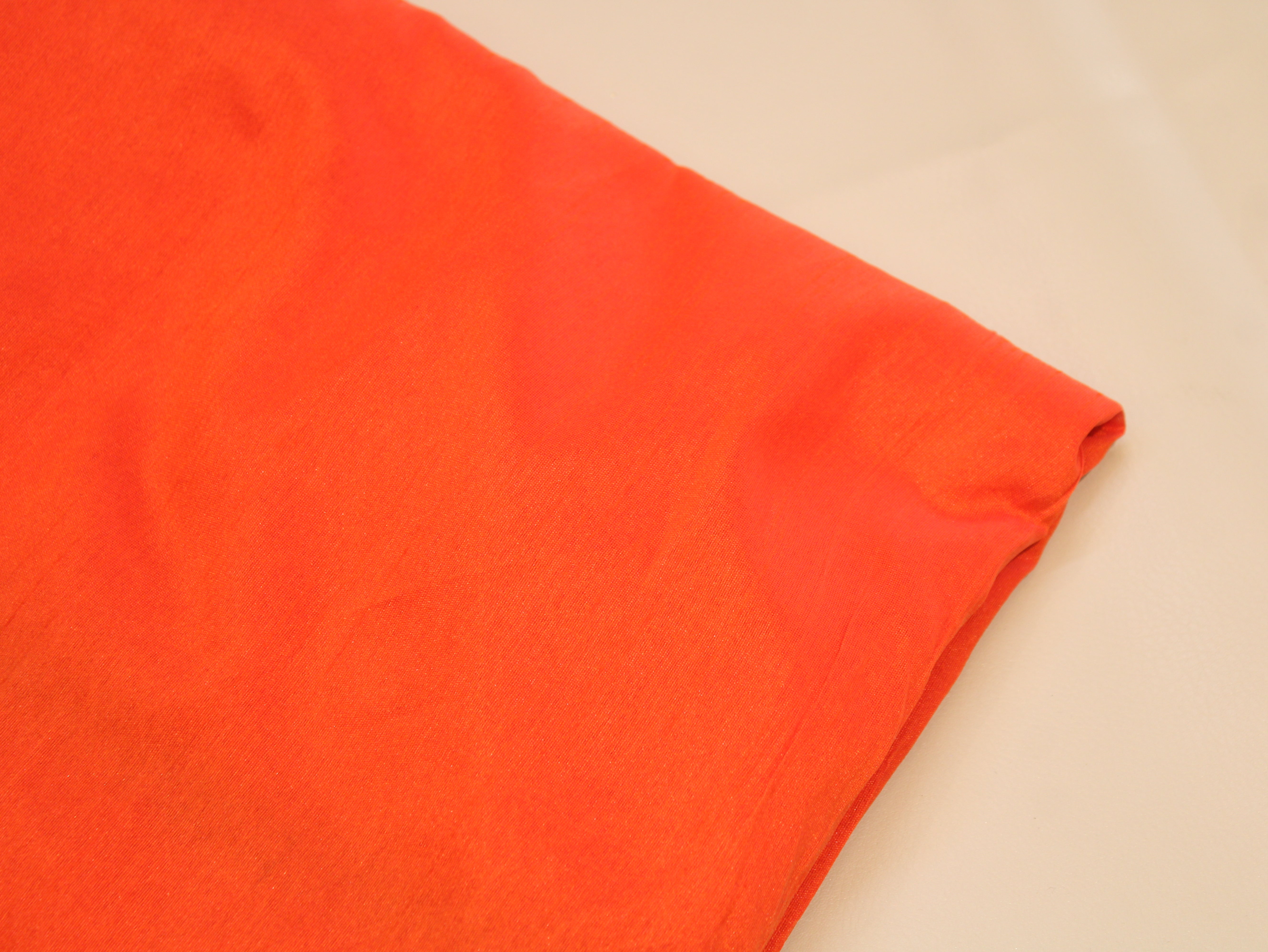 Dupion Silk Plain Dyed Fabric - Orange
