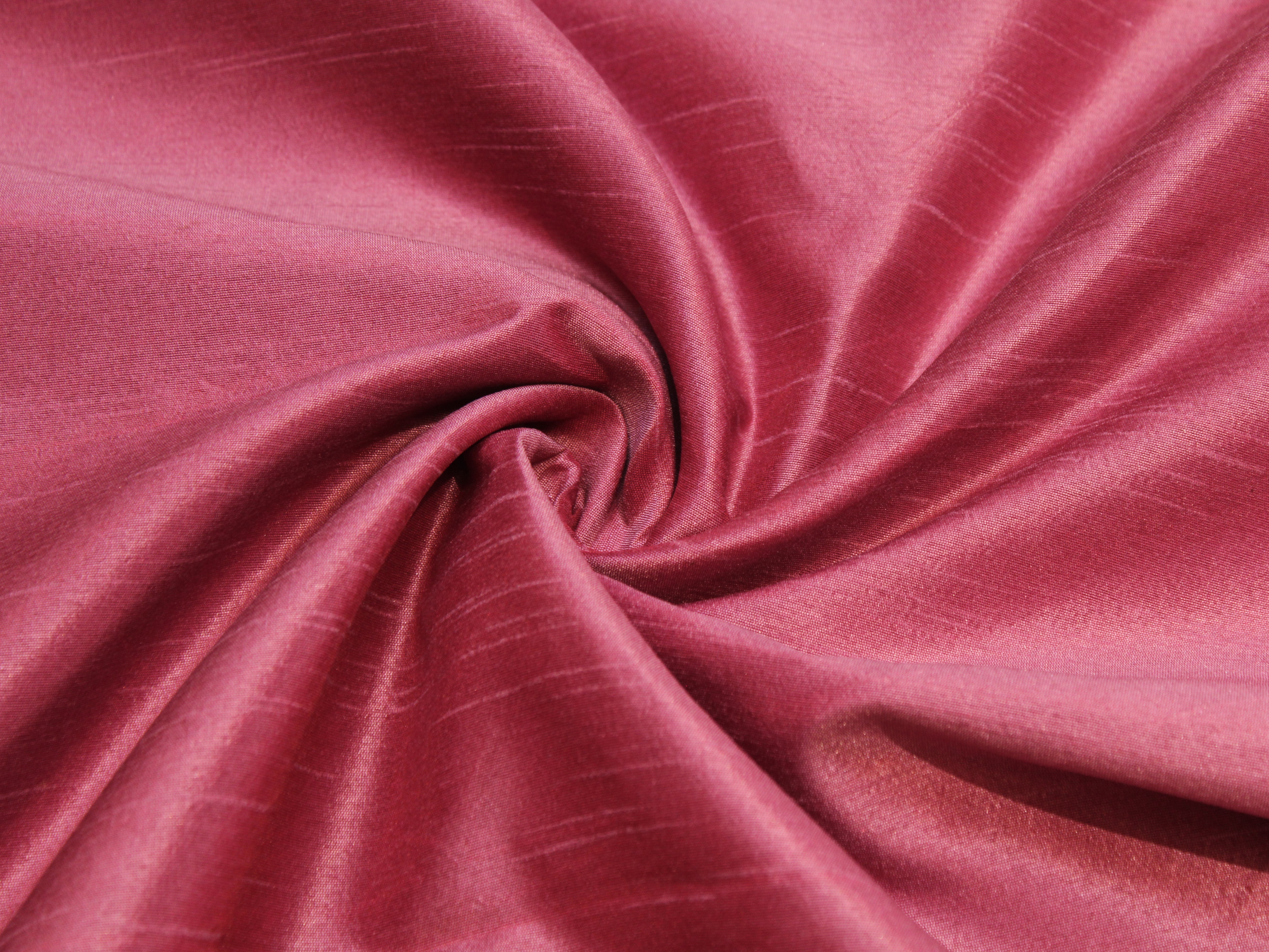 Plain Dyed Raw/Dupion Silk Fabric - Dusty Rose