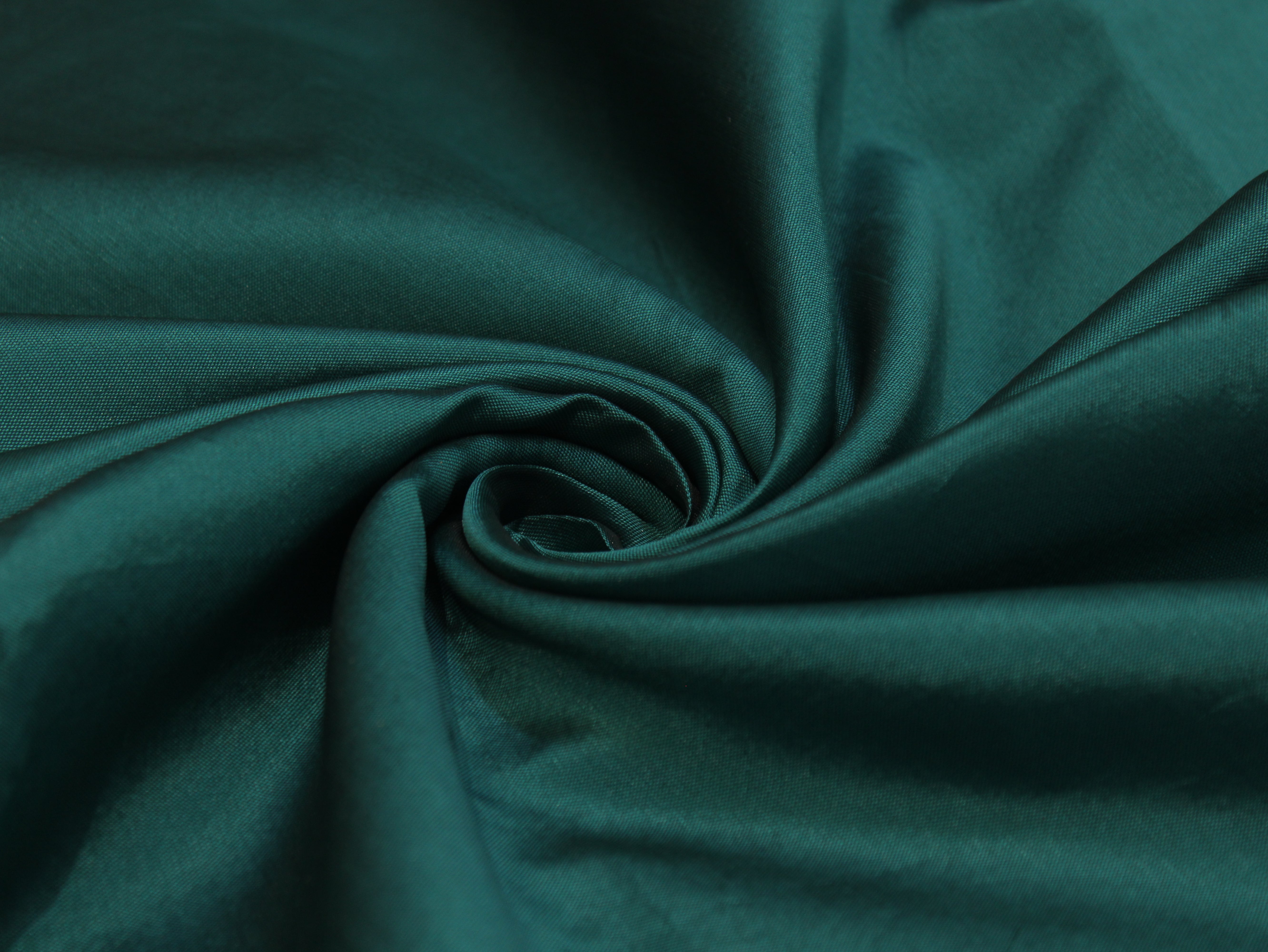Taffeta Poly Silk Plain Dyed Fabric - Peacock Green