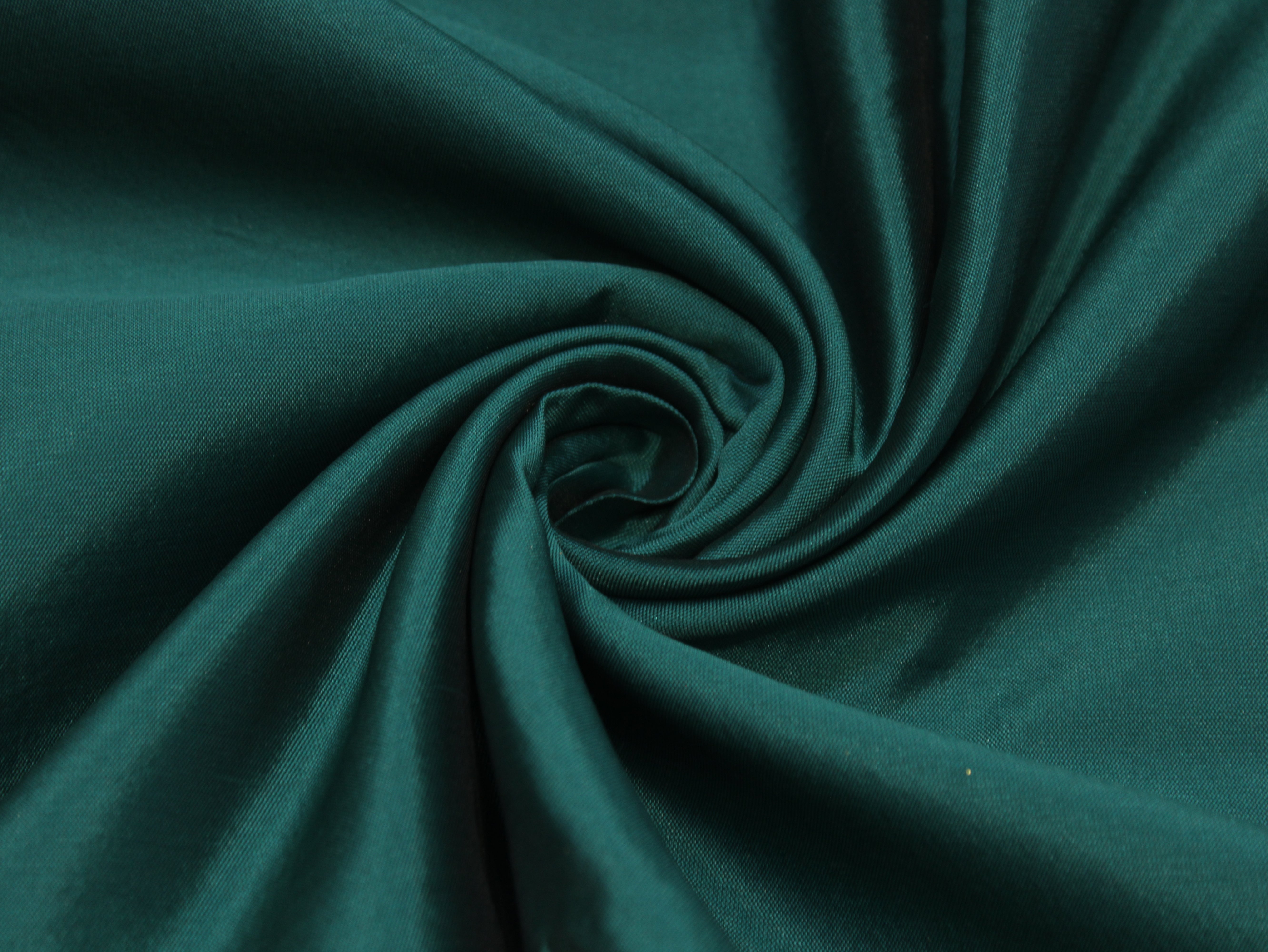 Taffeta Poly Silk Plain Dyed Fabric - Peacock Green