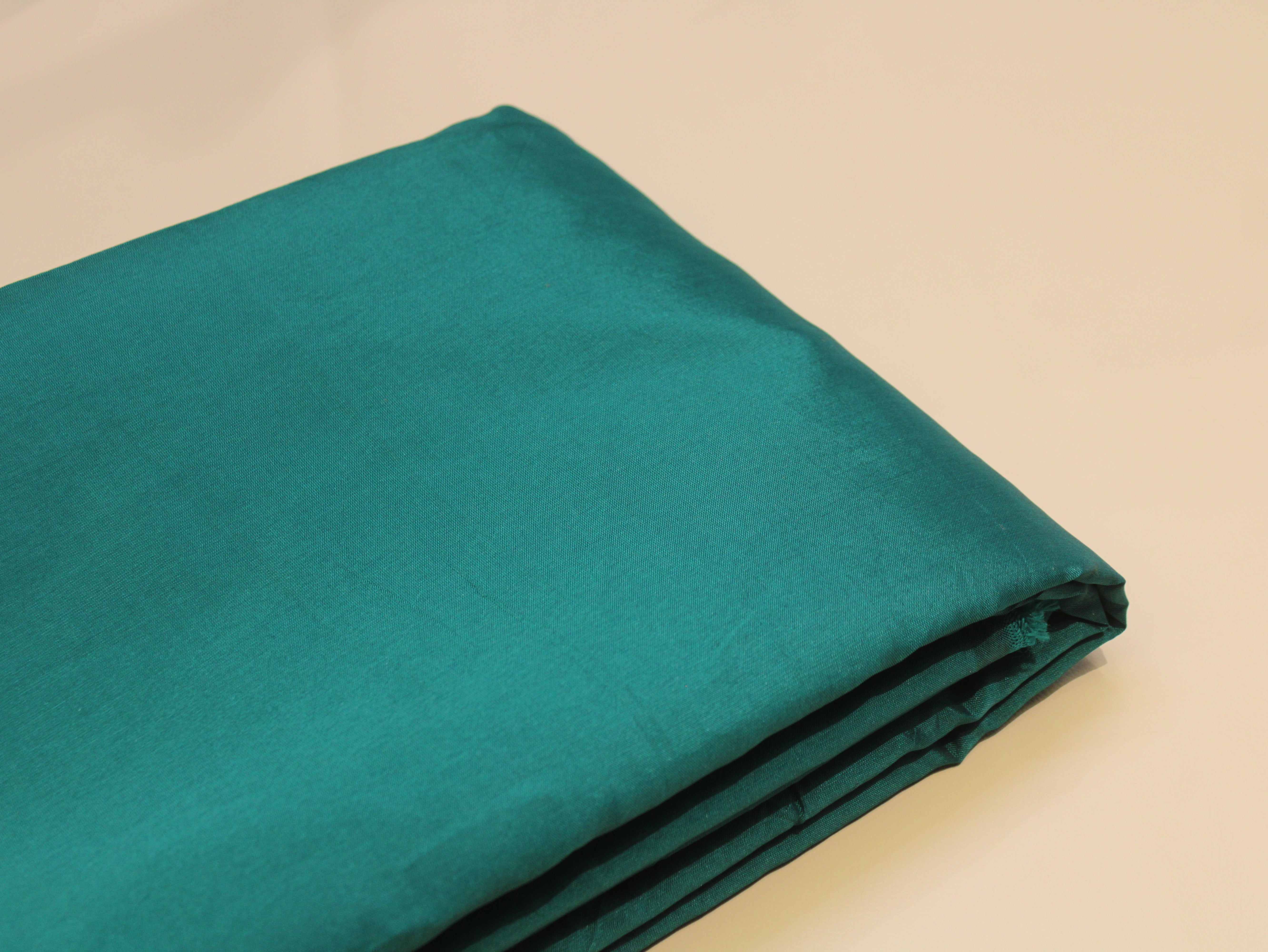 Taffeta Poly Silk Plain Dyed Fabric - Peacock Green