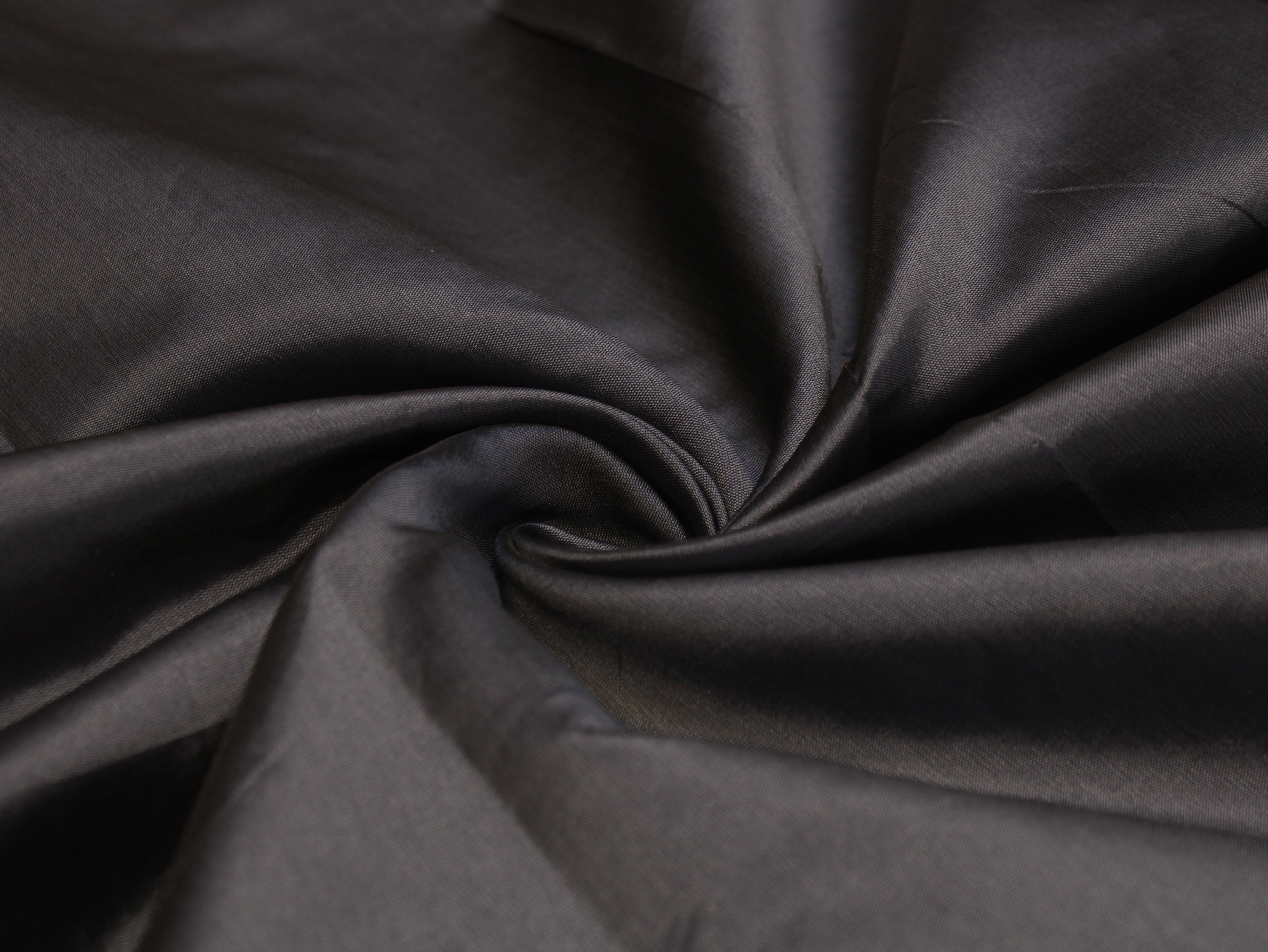 Taffeta Poly Silk Plain Dyed Fabric - Dark Grey