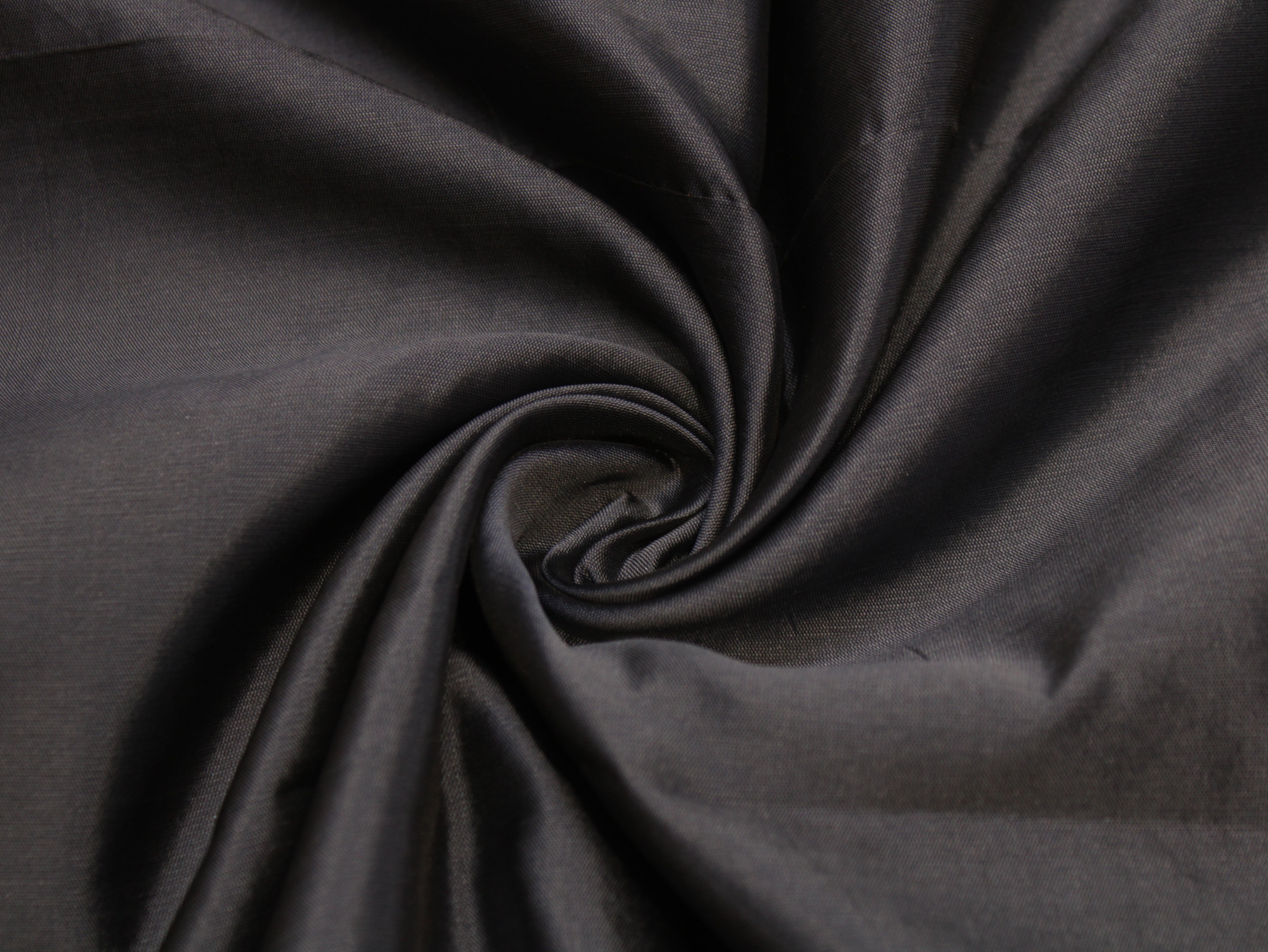 Taffeta Poly Silk Plain Dyed Fabric - Dark Grey