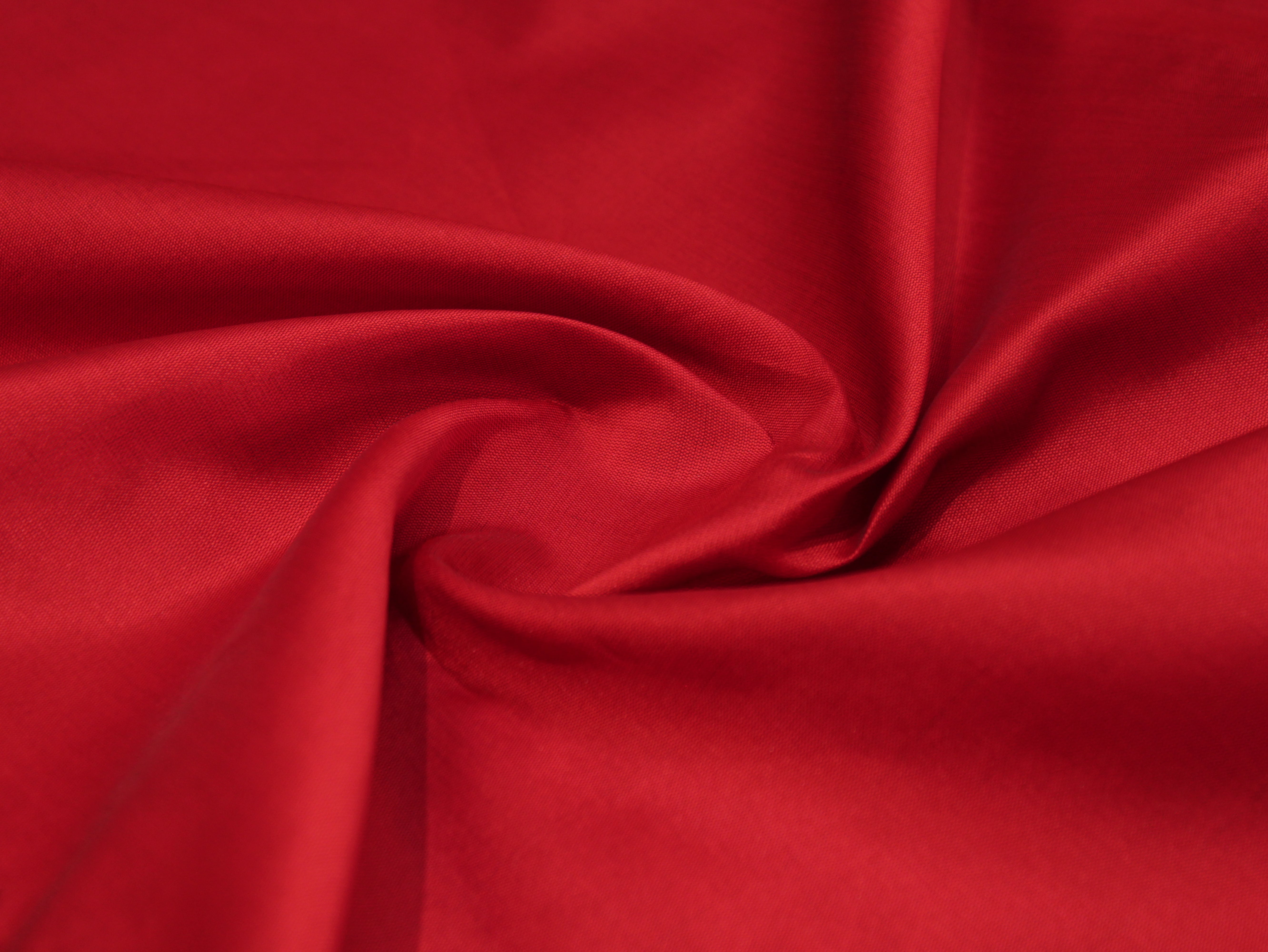 Taffeta Poly Silk Plain Dyed Fabric - Red