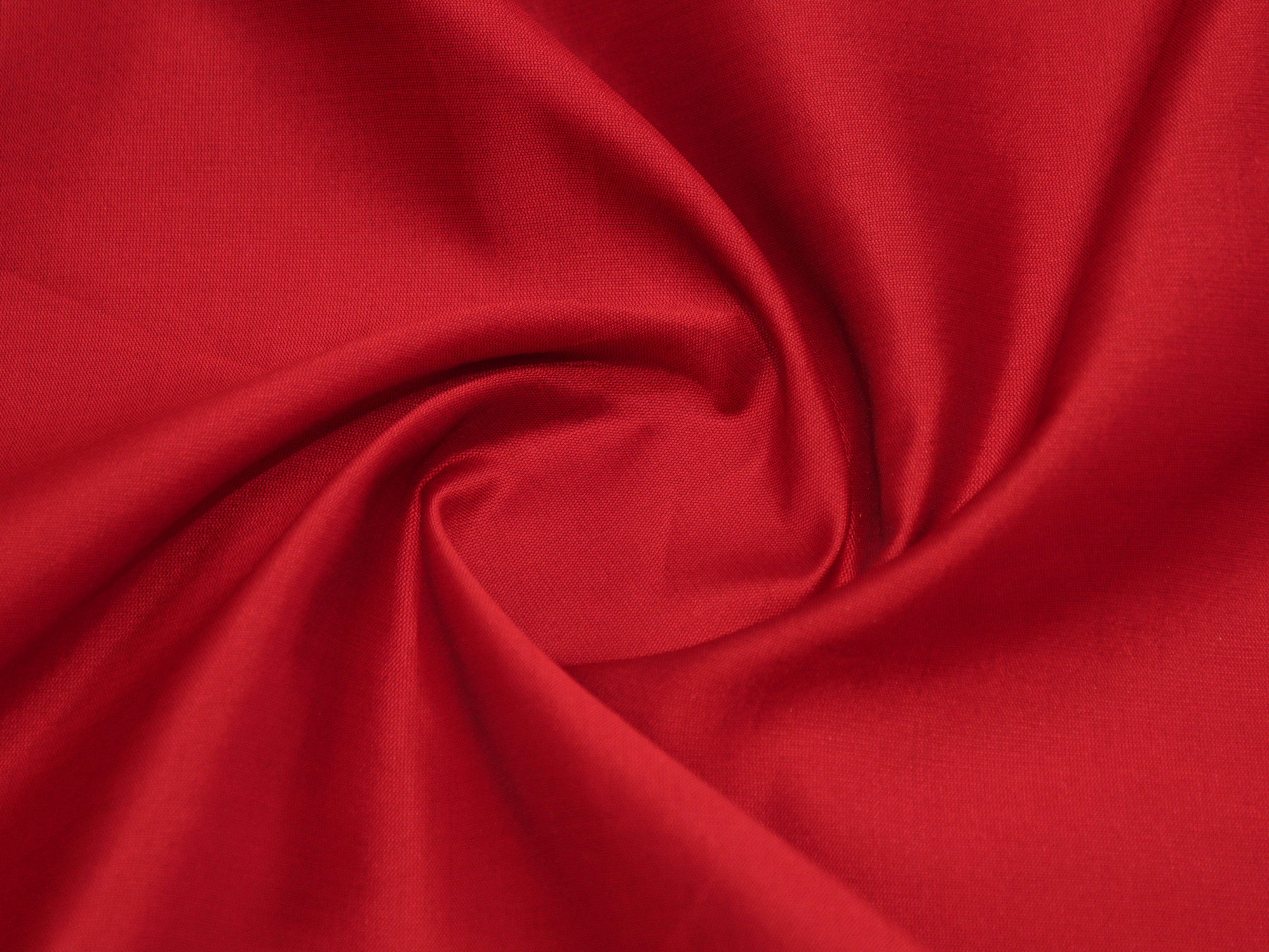 Taffeta Poly Silk Plain Dyed Fabric - Red