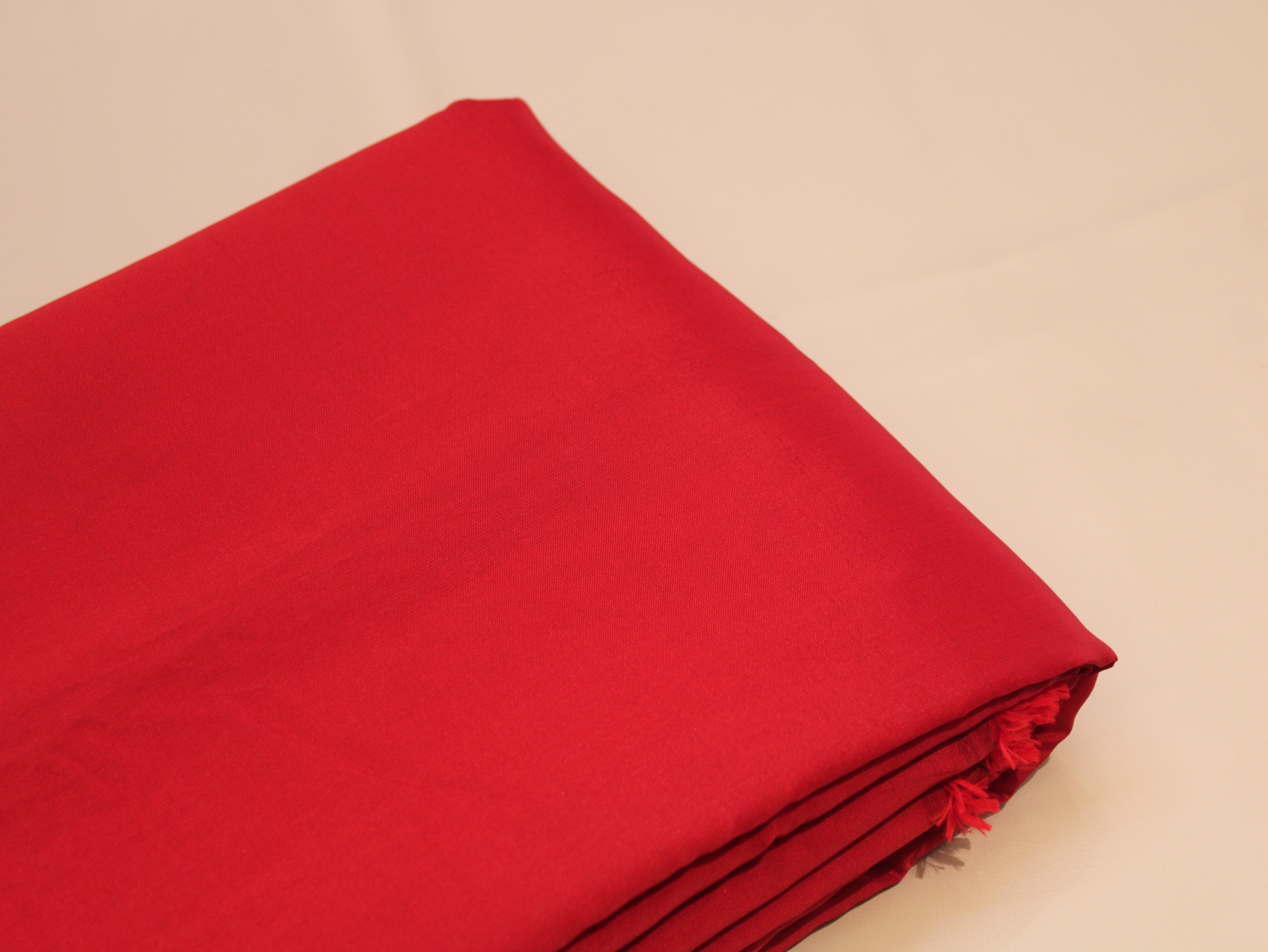 Taffeta Poly Silk Plain Dyed Fabric - Red