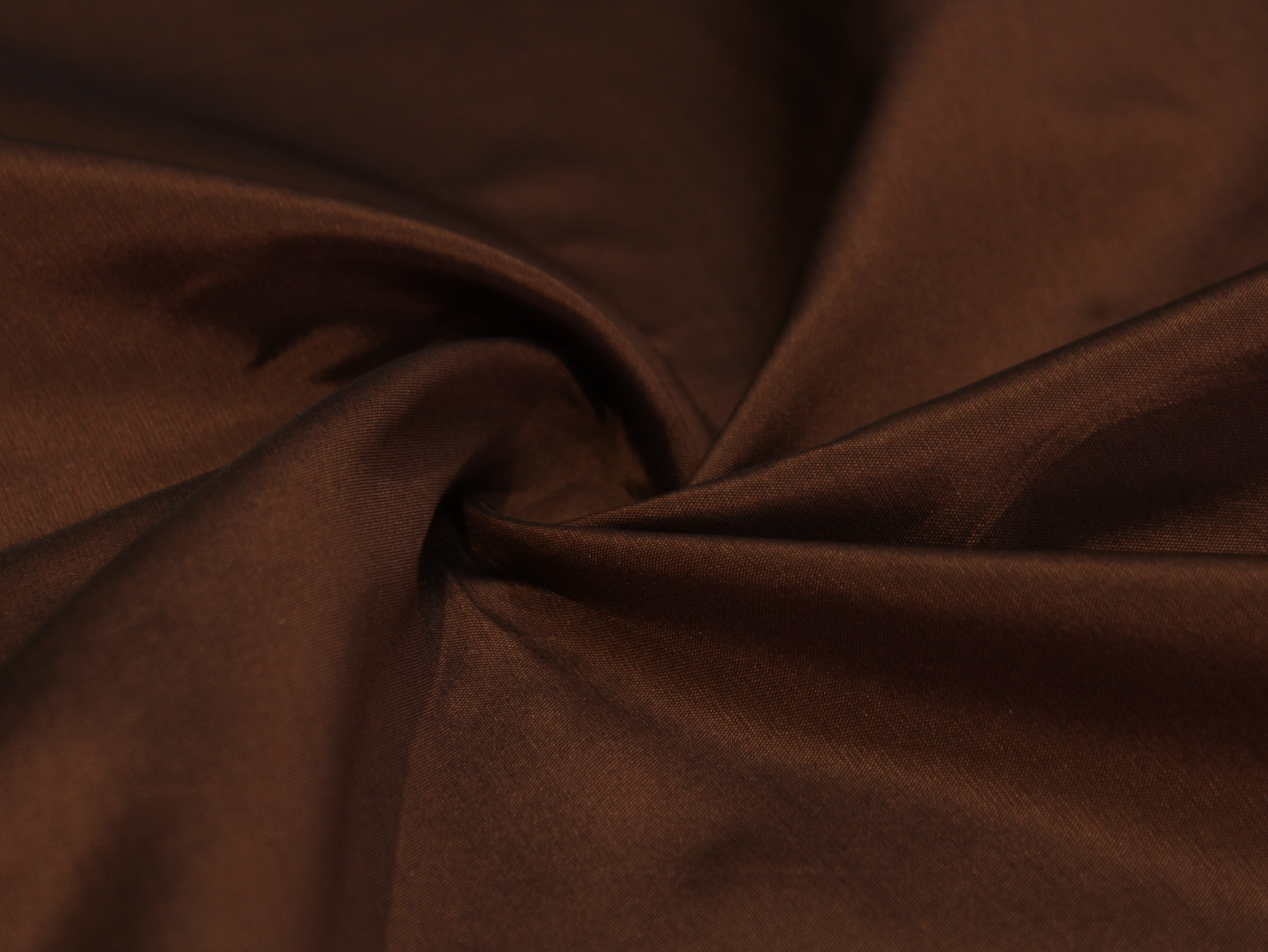 Taffeta Poly Silk Plain Dyed Fabric - Dark Brown