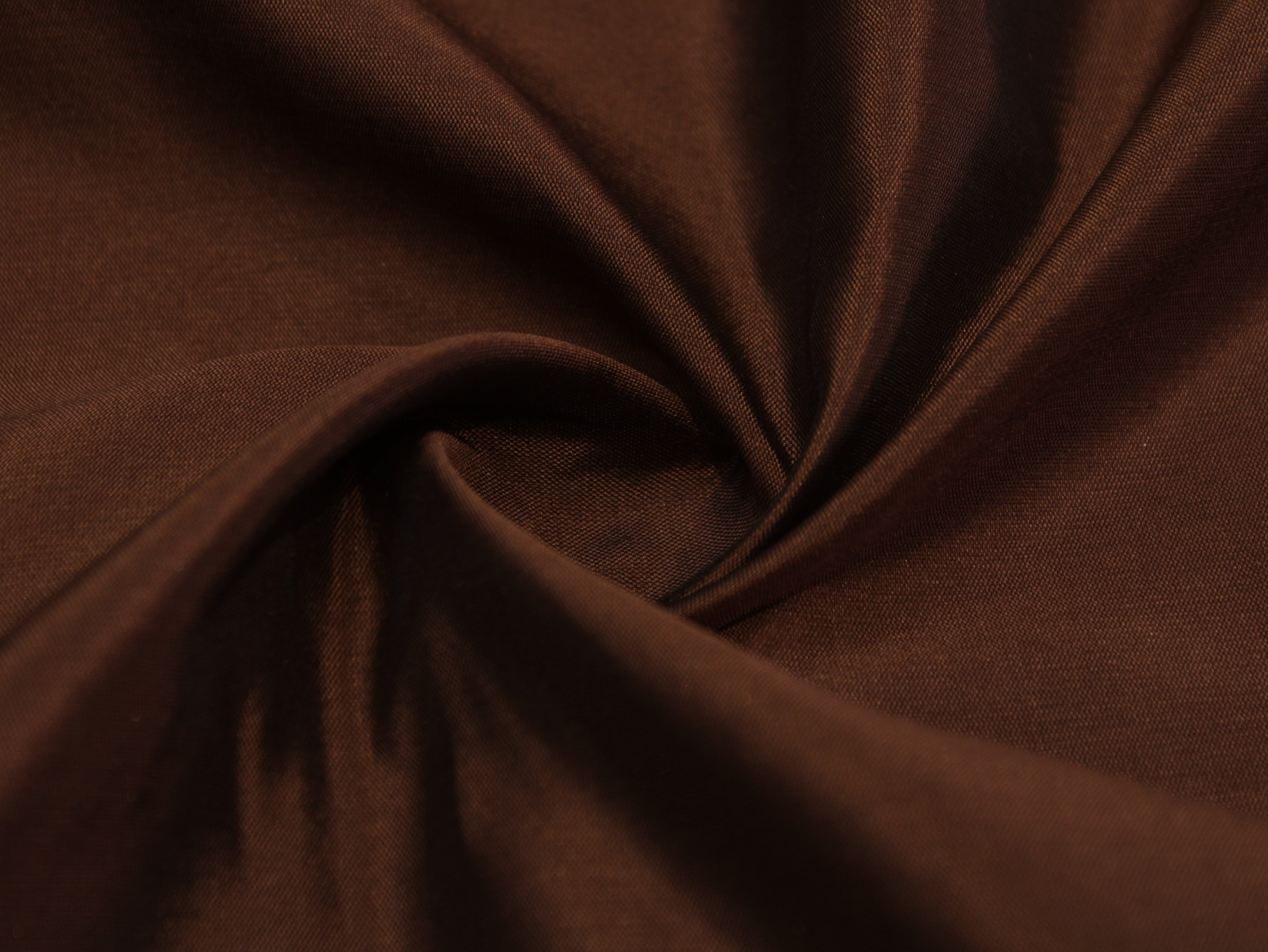 Taffeta Poly Silk Plain Dyed Fabric - Dark Brown