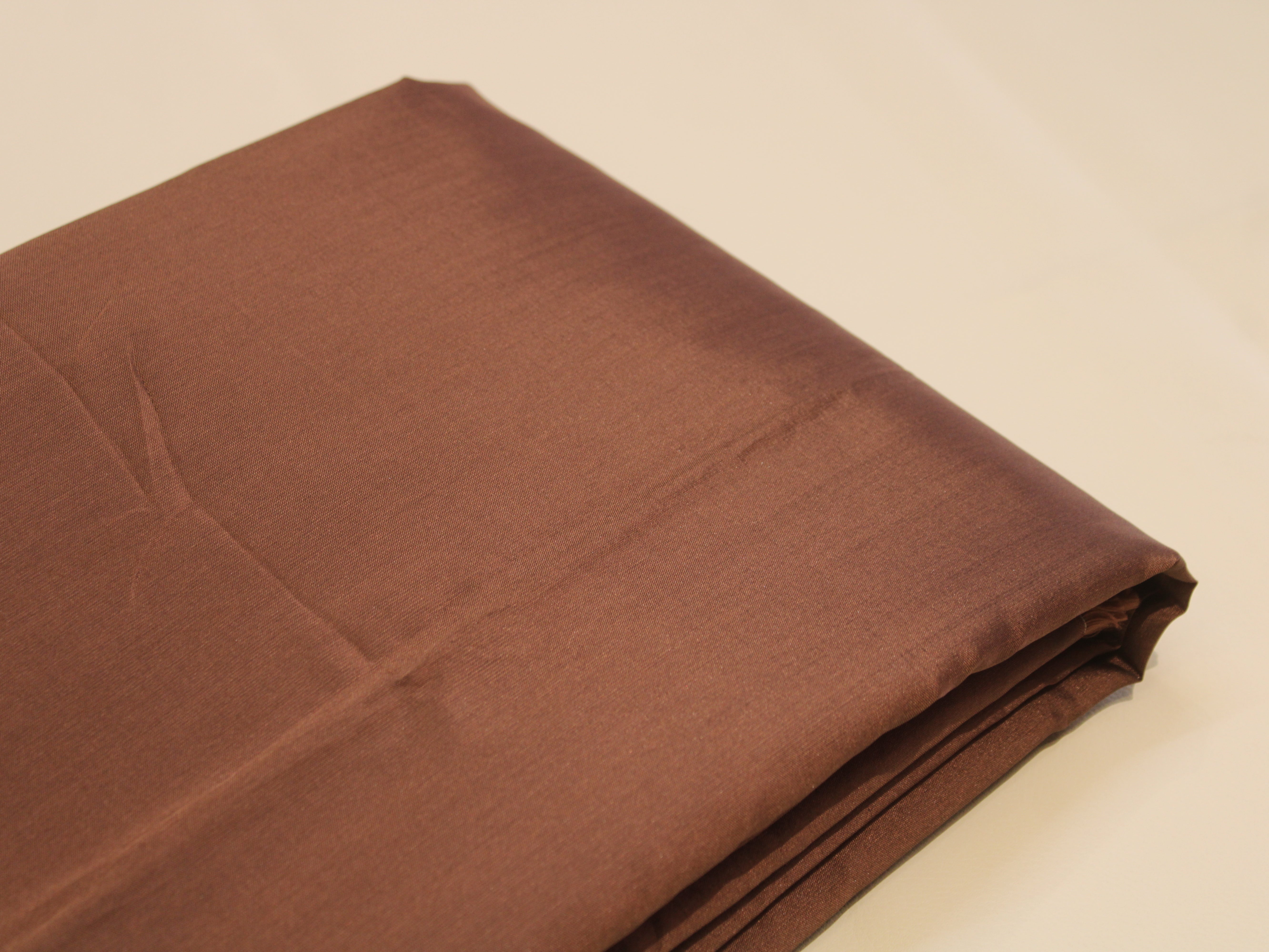 Taffeta Poly Silk Plain Dyed Fabric - Dark Brown