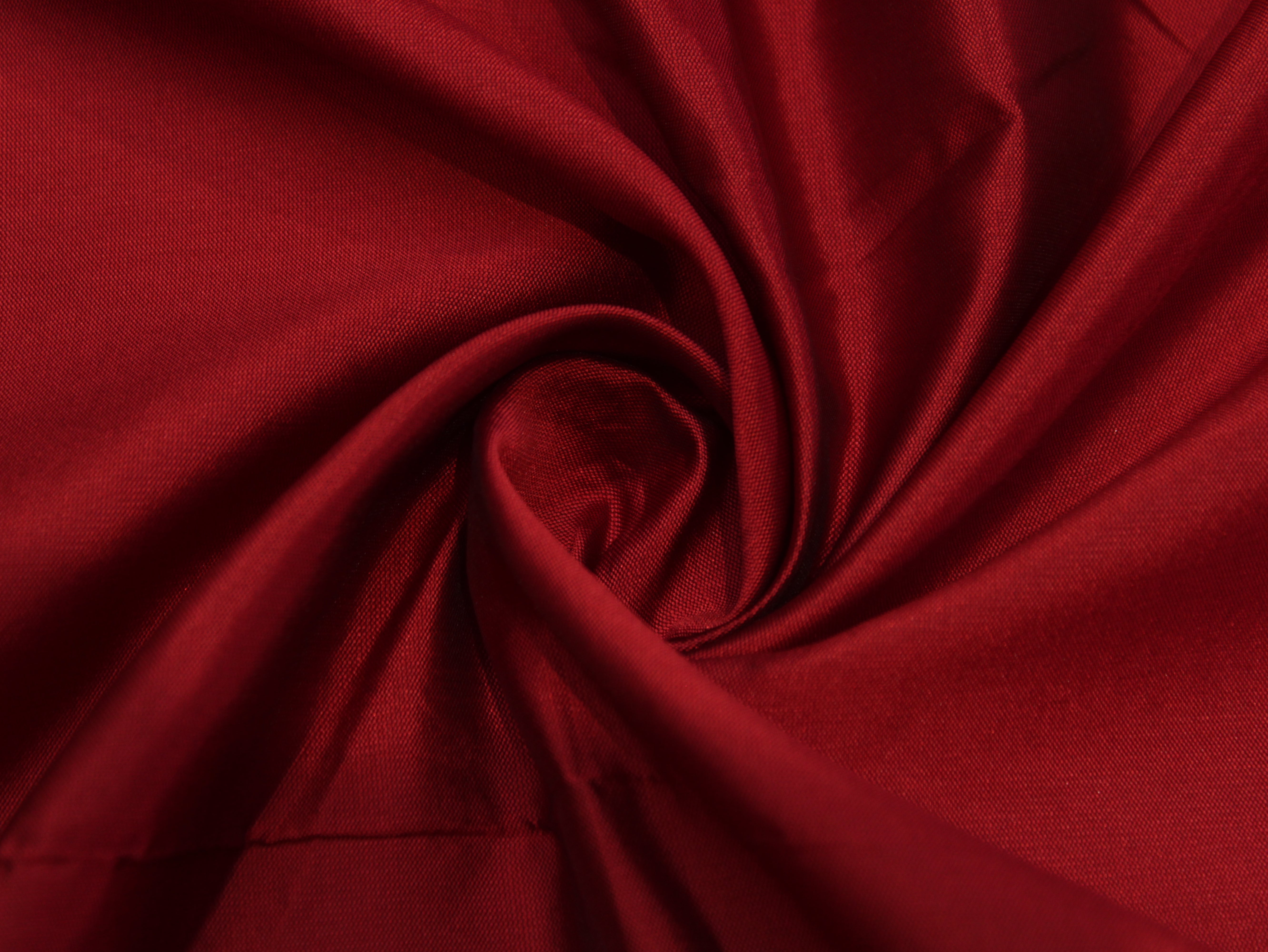 Taffeta Poly Silk Plain Dyed Fabric - Blood Red
