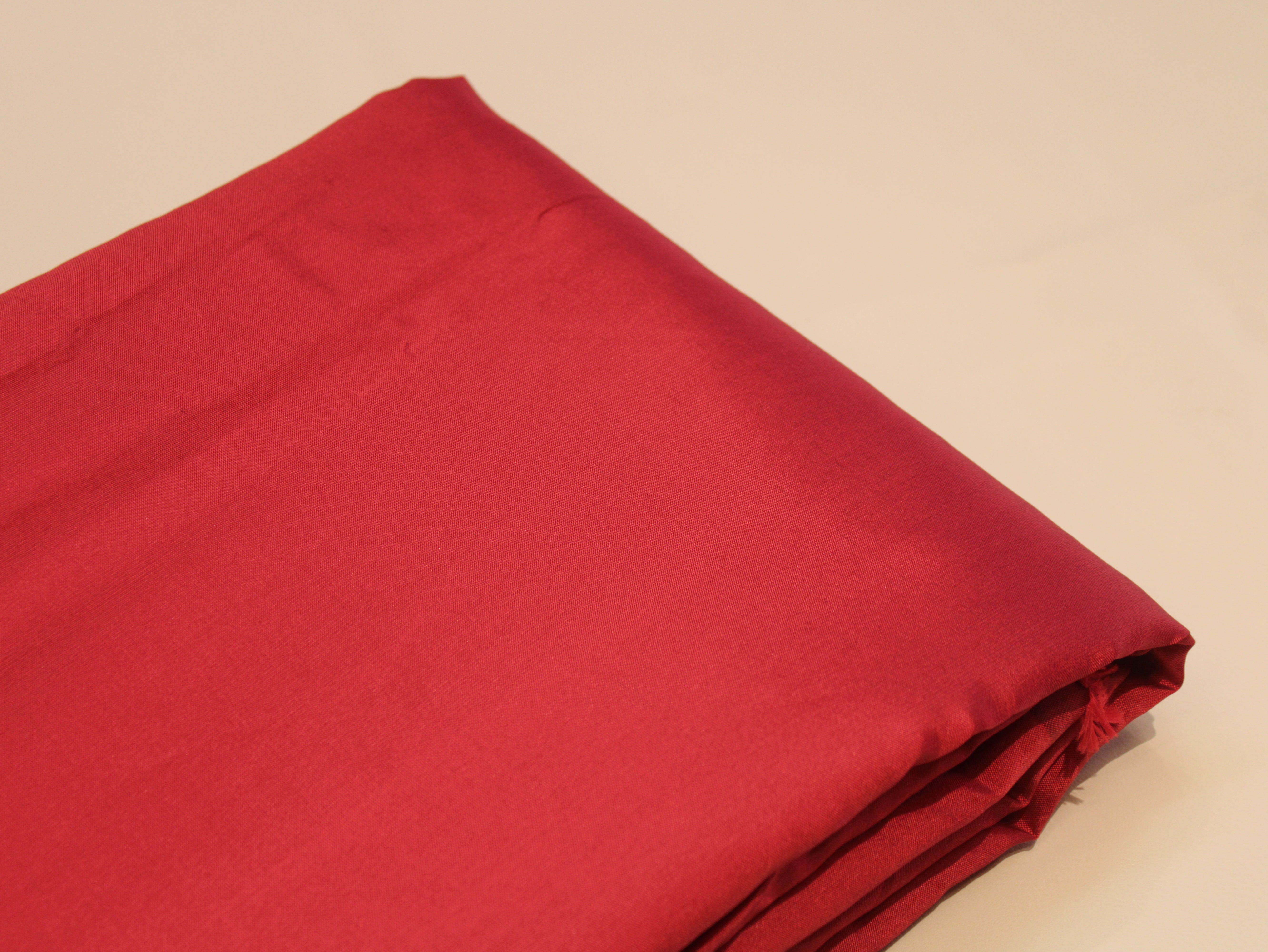 Taffeta Poly Silk Plain Dyed Fabric - Blood Red