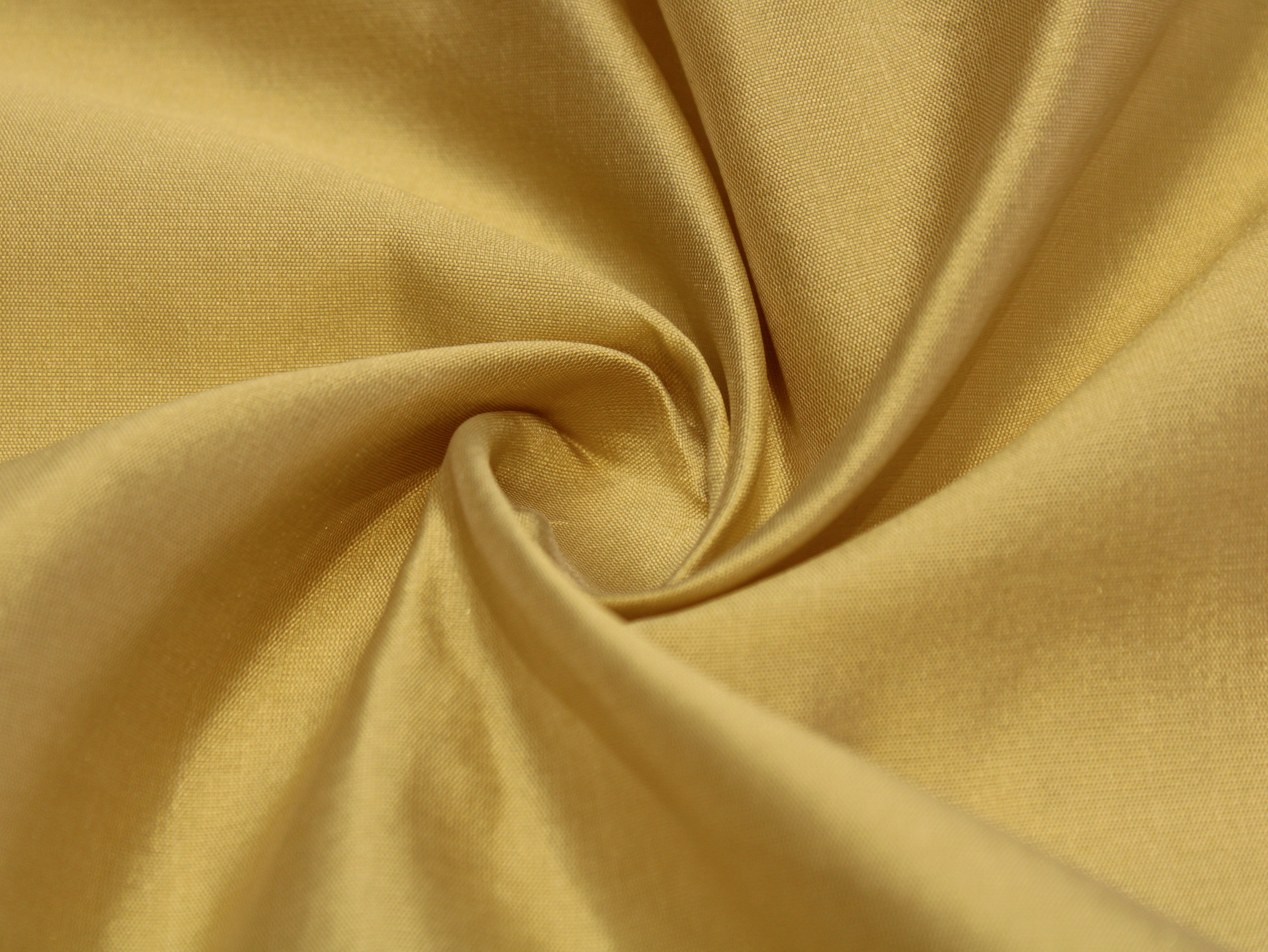 Taffeta Poly Silk Plain Dyed Fabric - Golden