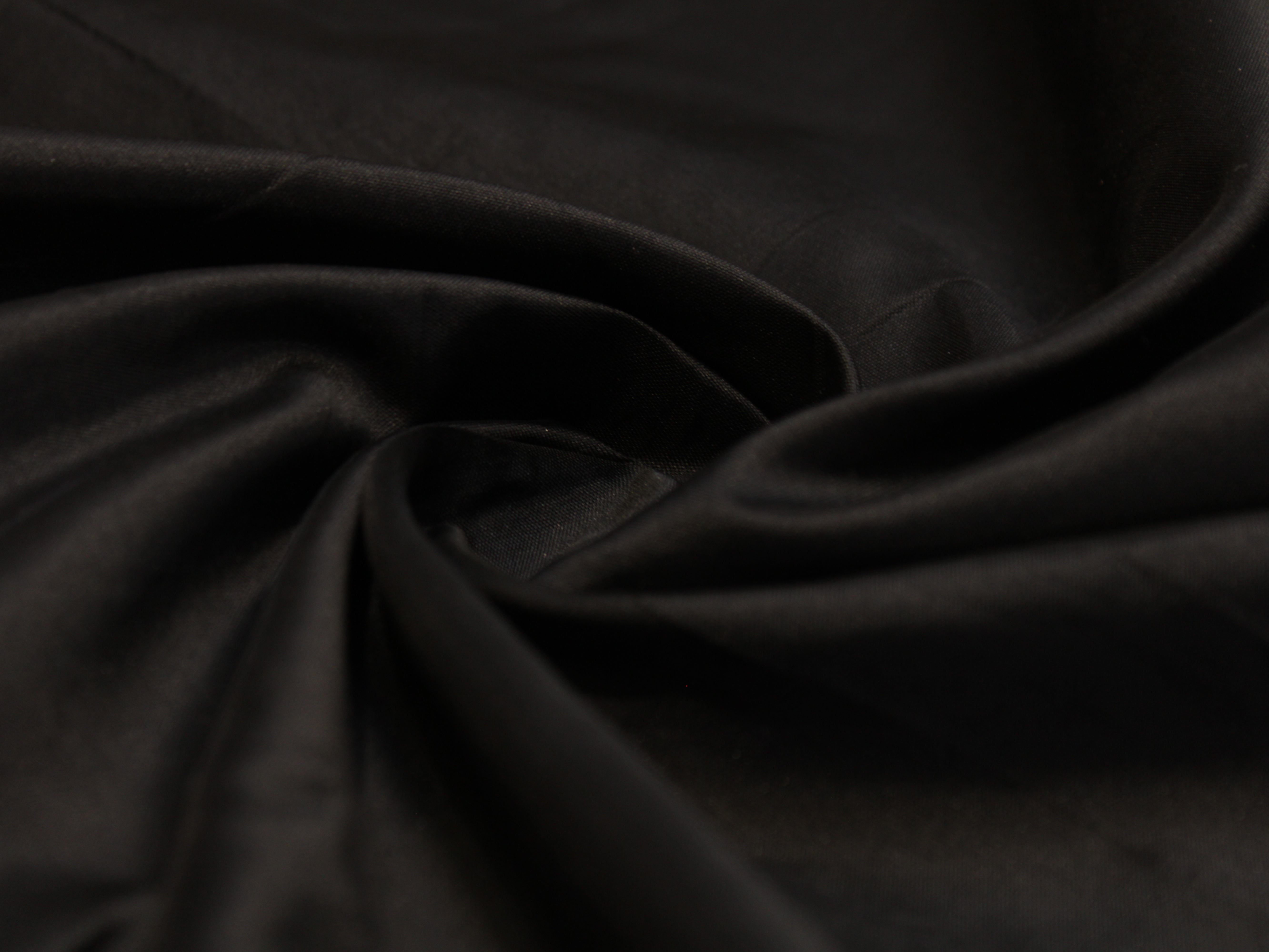 Taffeta Poly Silk Plain Dyed Fabric - Black
