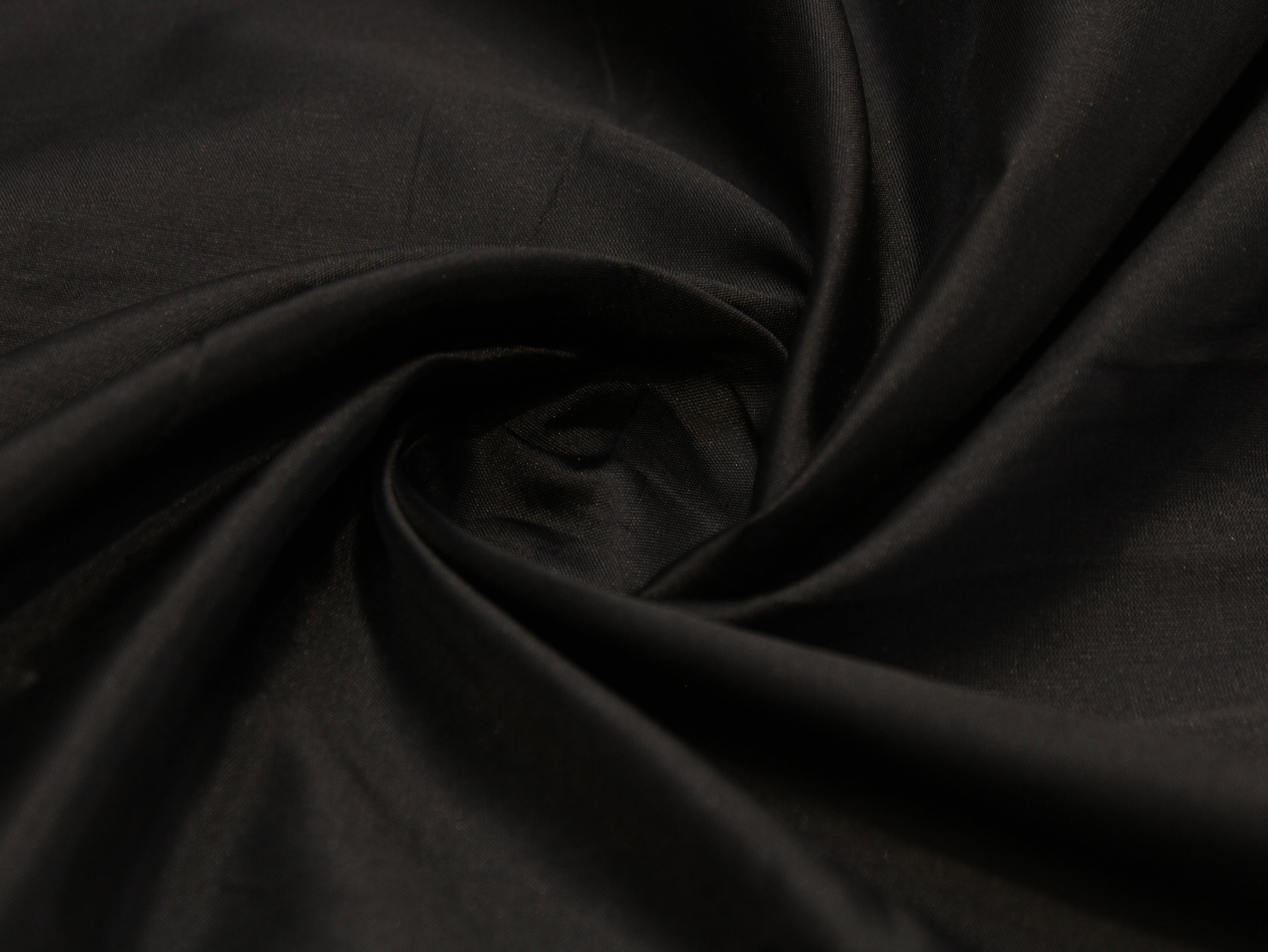 Taffeta Poly Silk Plain Dyed Fabric - Black